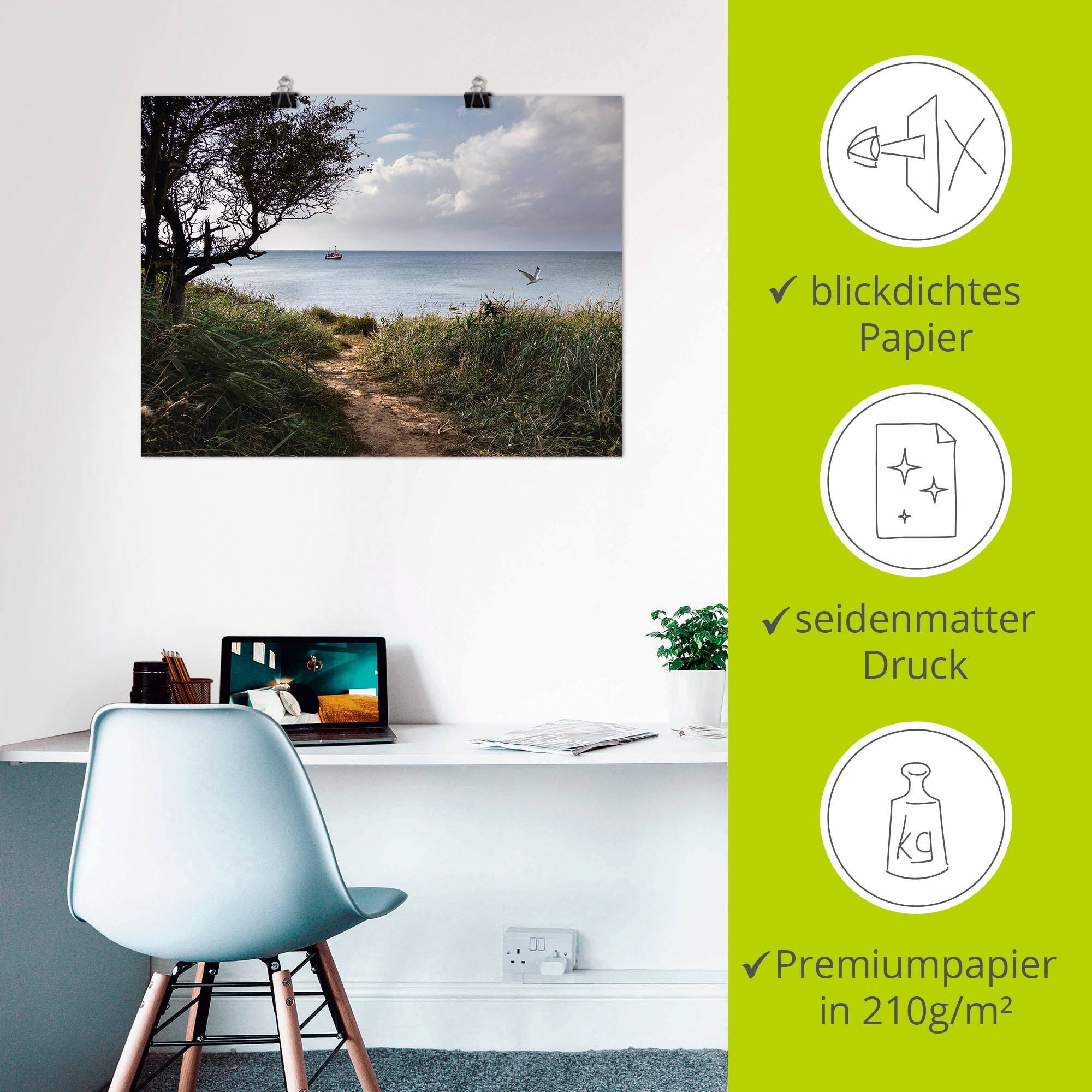 Artland Wandbild »Wege zum Meer....«, Gewässer, (1 St.), als Leinwandbild, Poster in verschied. Größen