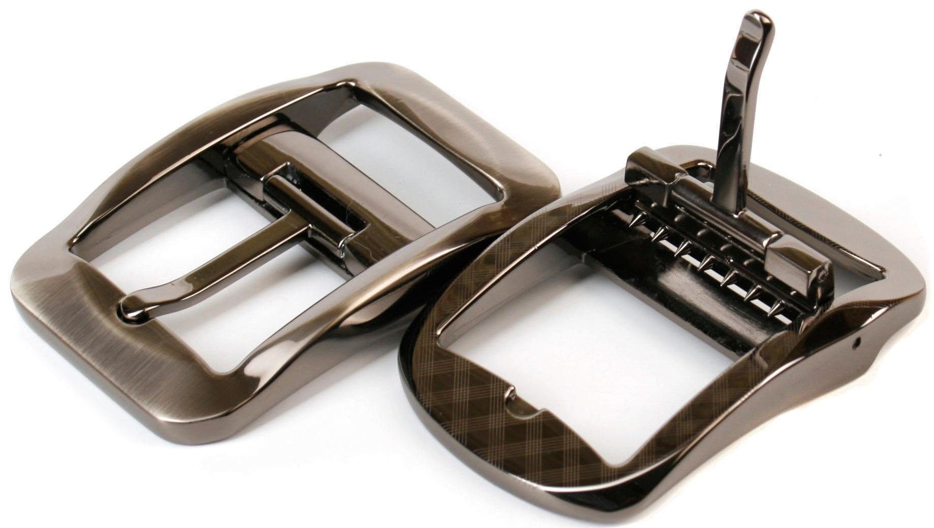 Anthoni Crown Ledergürtel mit gemusterter Gürtelschließe günstig online kaufen