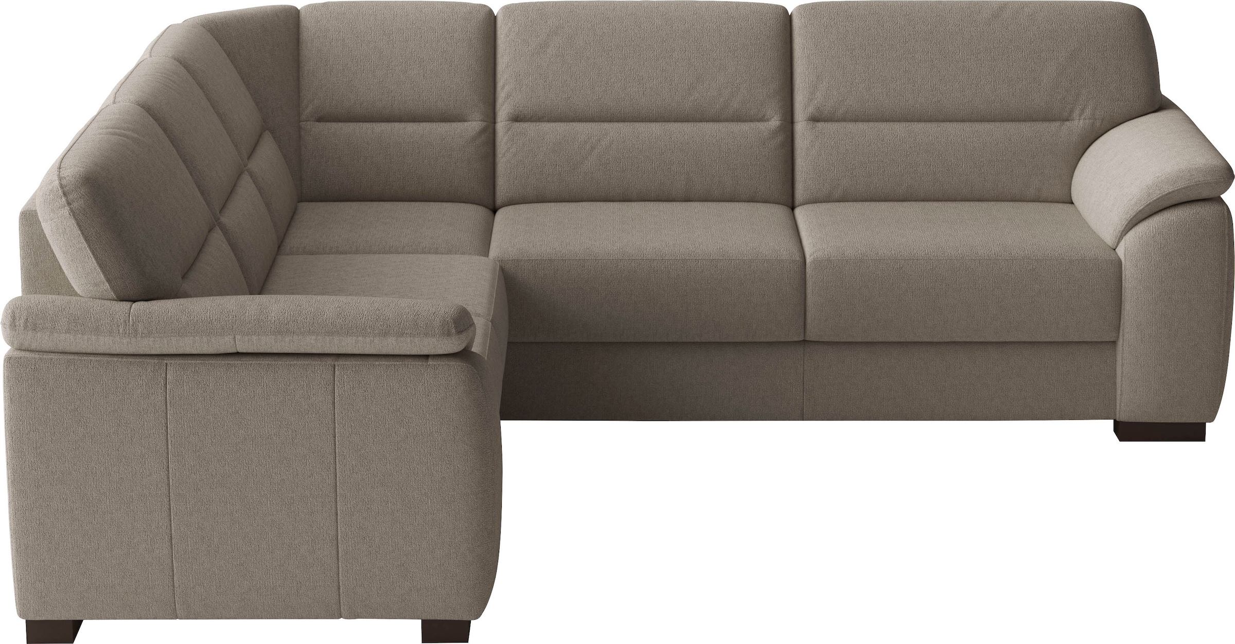 sit&more Ecksofa "Montego L-Form, B: 256 cm, große Stoffauswahl, Komfortsitzhöhe 46 cm" optional Schlaffunktion und Schubkasten mit Stauraum