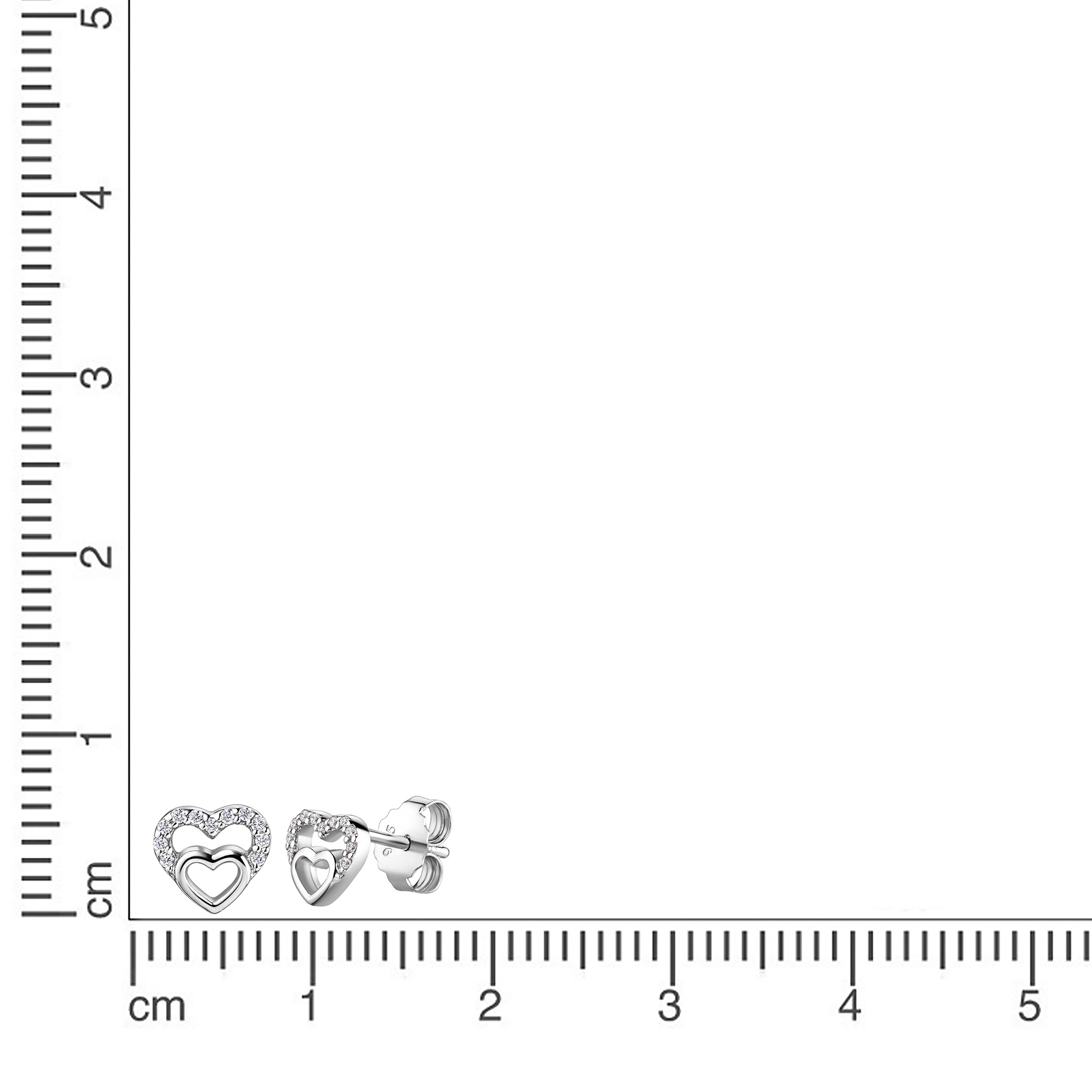 Firetti Paar Ohrstecker »Schmuck Geschenk Silber 925 Ohrschmuck Ohrringe Herz« mit Zirkonia (synth.)