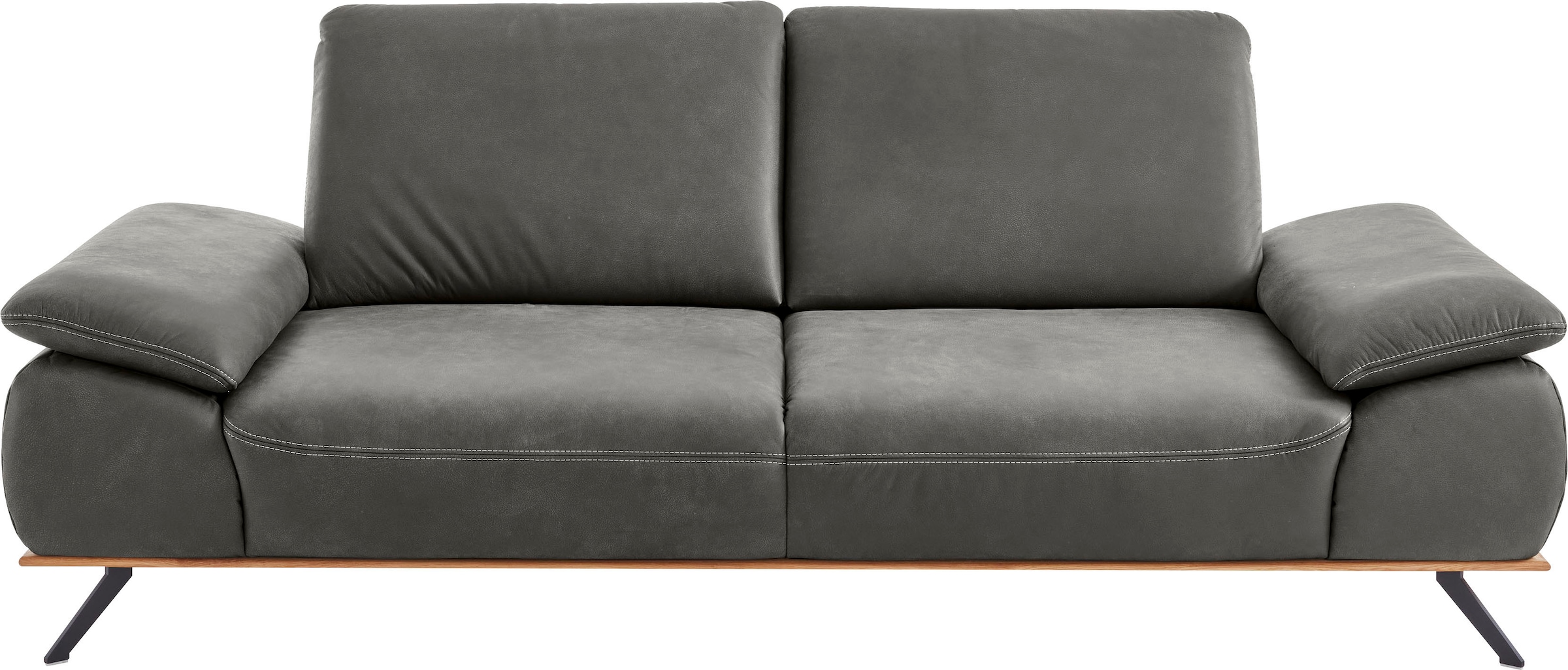 Die PlanBar 3-Sitzer »PN-EM18063, B: 232 cm, mit Kontrastnaht« optional mit echt bezogenem Rücken, Sitztiefen- und Armteilverstellung