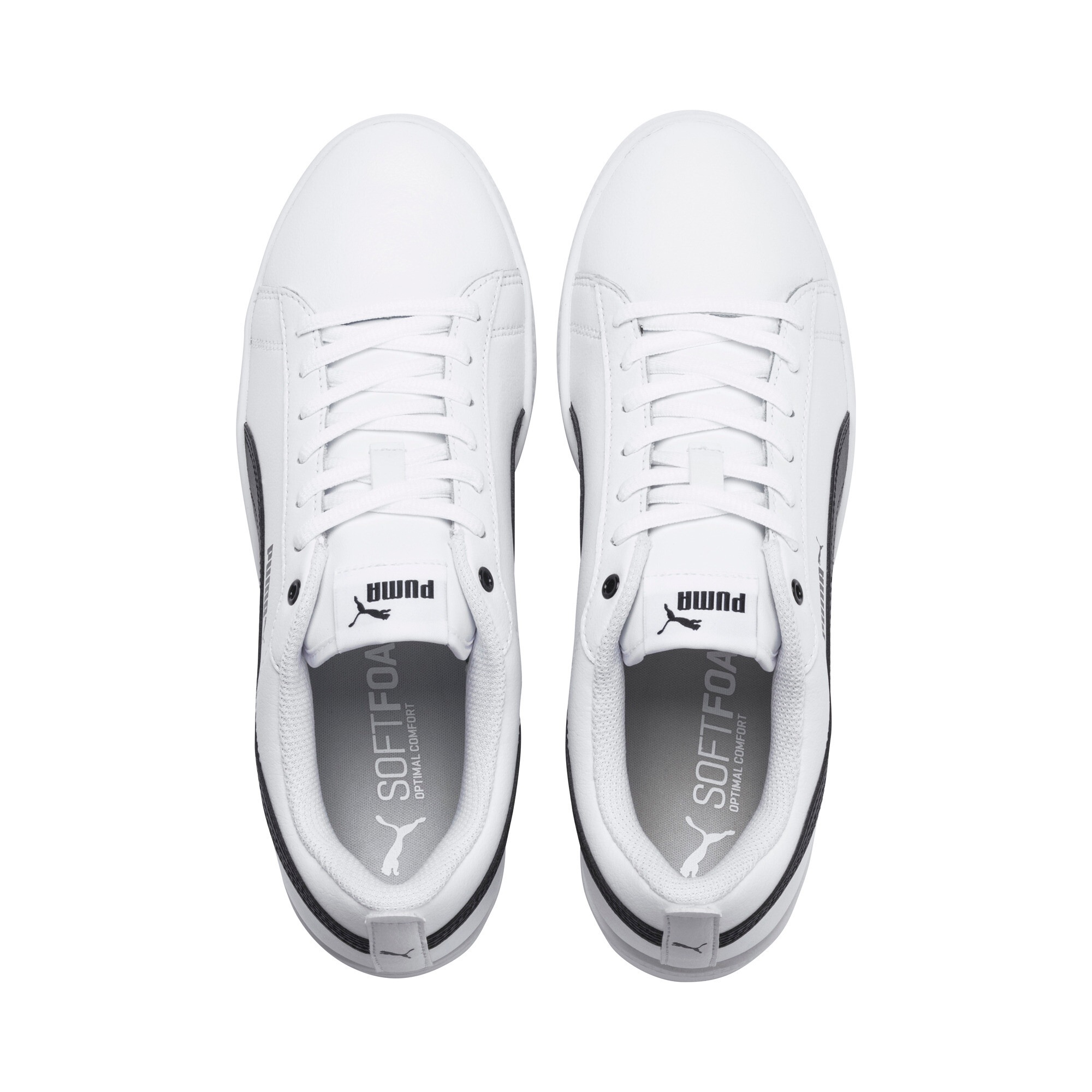 Sneaker PUMA "SMASH WNS V2 L", Damen, Gr. 36, schwarz-weiß (puma weiß, puma schwarz), Leder, unifarben mit Farbeinsatz, Schuhe Skaterschuh Sneaker low Retrosneaker, aus Leder und Synthetik, atmungsaktives Innenmaterial aus Textil 3