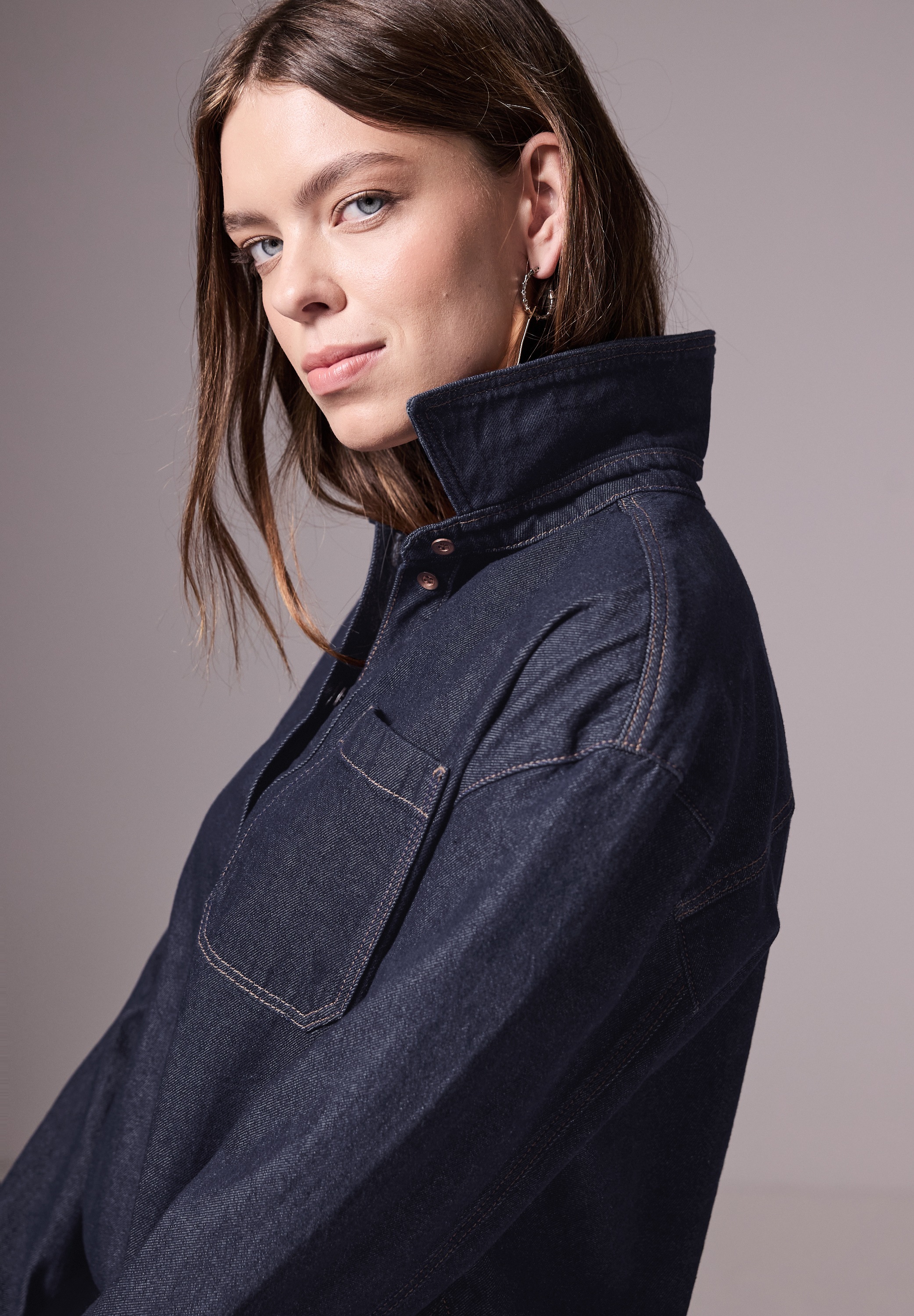 STREET ONE STUDIO Jeansbluse mit Brusttasche