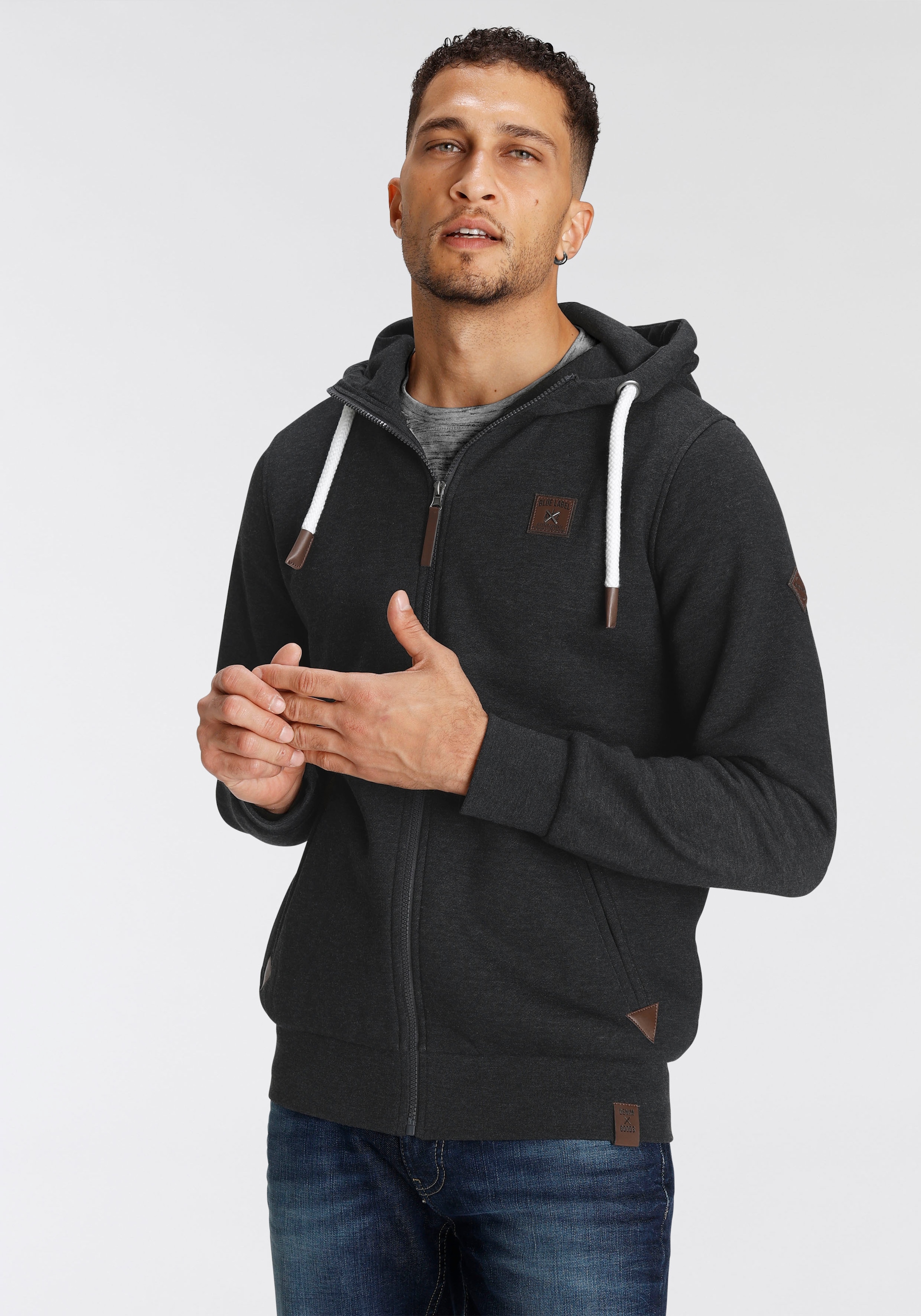 AJC Herren Kapuzensweatjacke, grau, Gr. 4XL, unifarben, Sweatware, Obermaterial: 55% Baumwolle, 45% Polyester. Kapuzenfutter: 65% Polyester, 35%