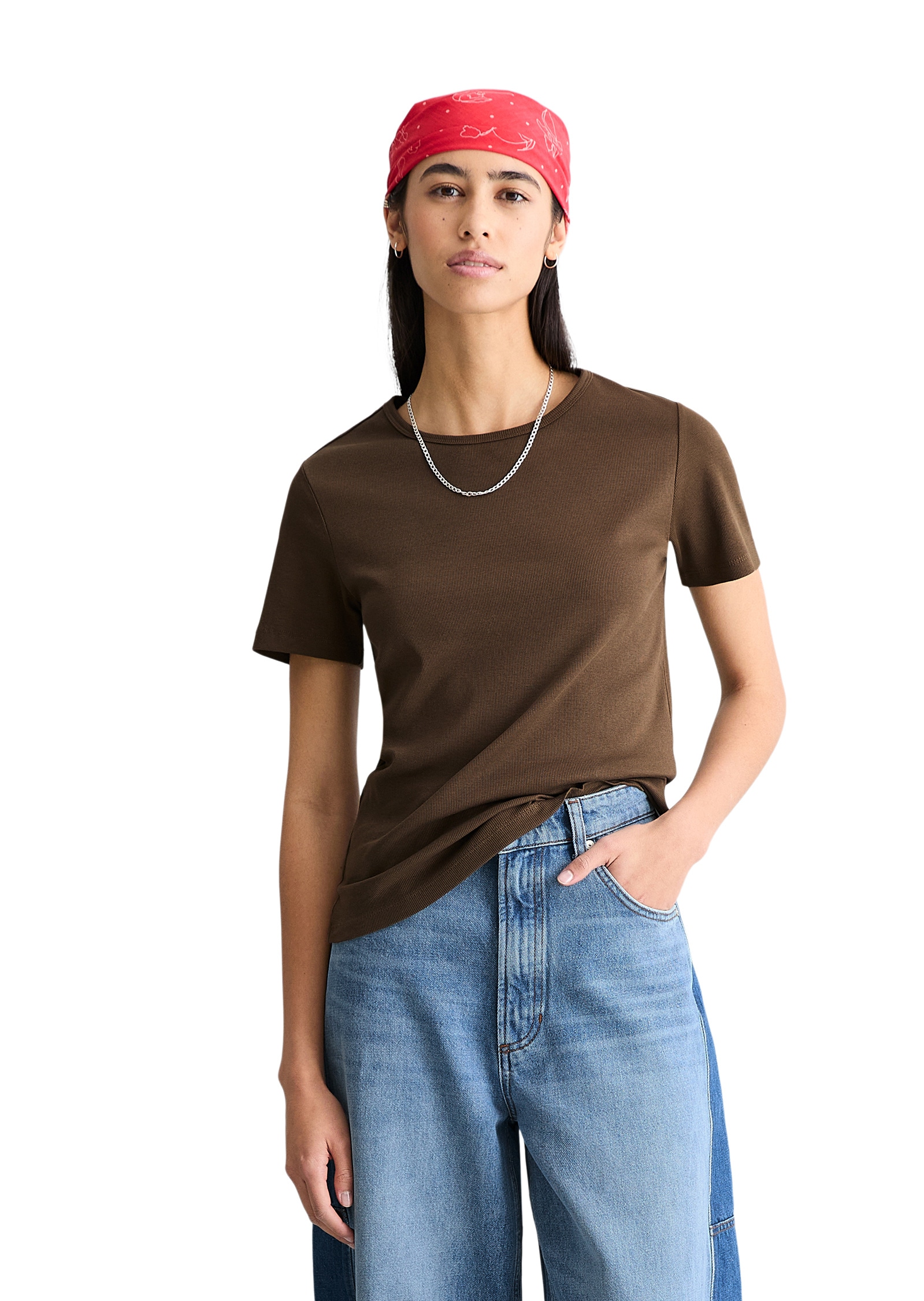 Marc O'Polo DENIM T-Shirt »aus weichem Rippjersey«