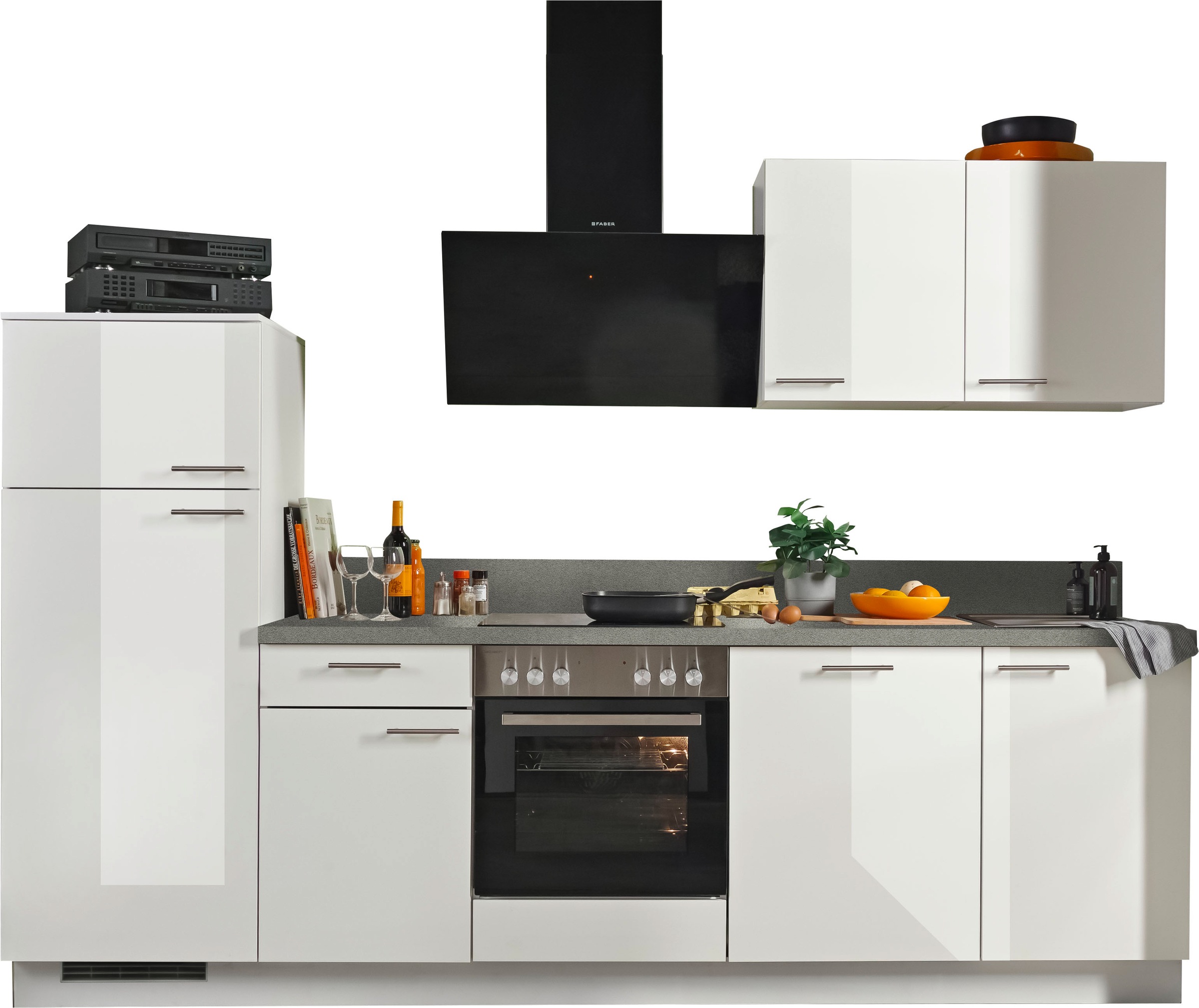 KOCHSTATION vormontiert, wahlweise mit E-Geräten, Stellbreite 280 cm