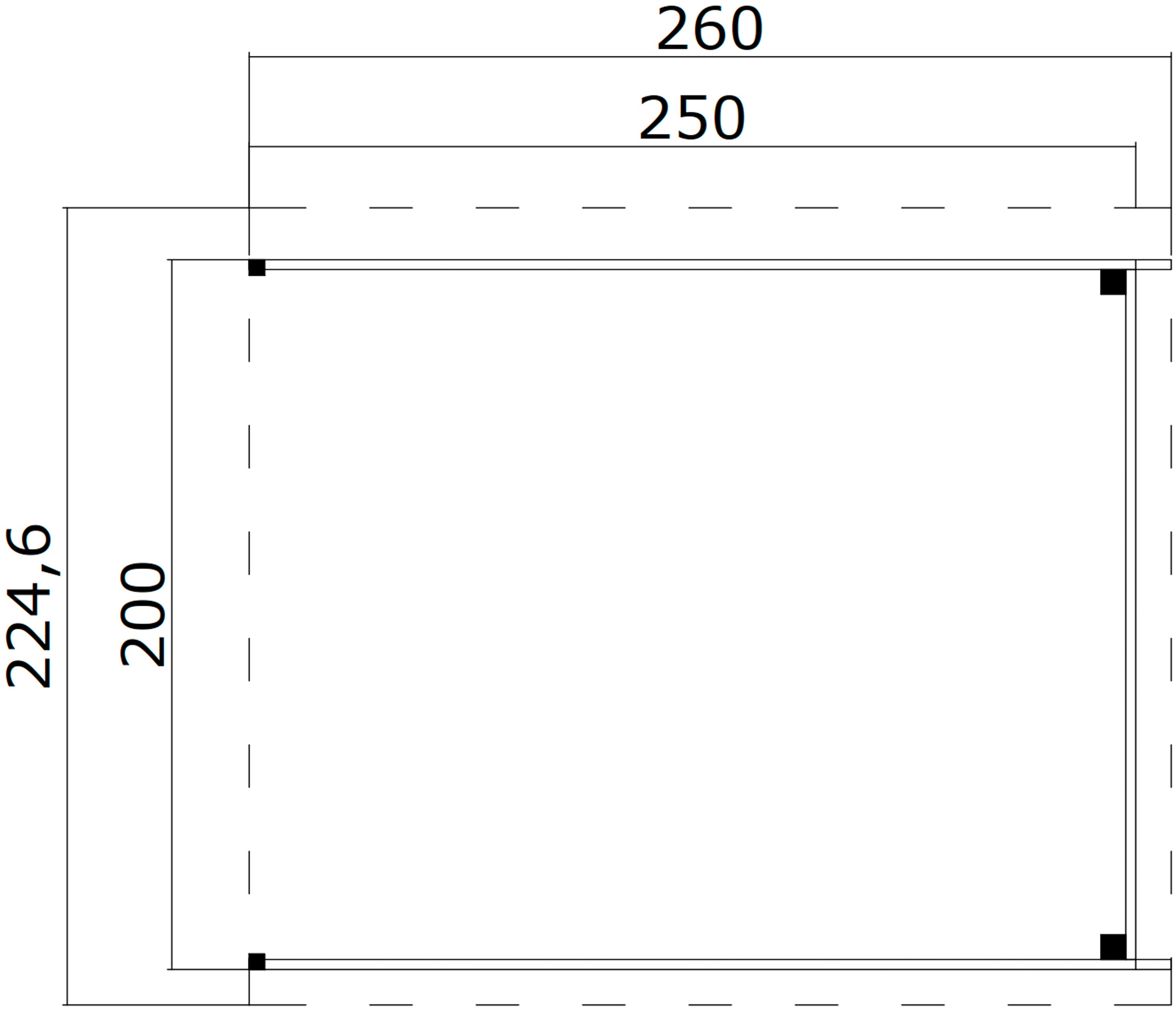 LASITA MAJA Schleppdach »Zambesi 200«, Dachverlängerung 28 mm, Fundamentmass 2500x2000, Lichtgrau
