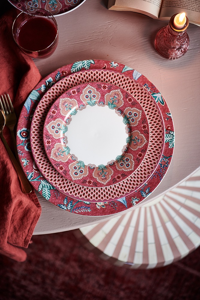 PiP Studio Teller-Set »Frühstücksteller Flower Festival, Ø 21 cm«, (Set, 4 tlg.), Flower Festival Kollektion, Teller im 4er Set