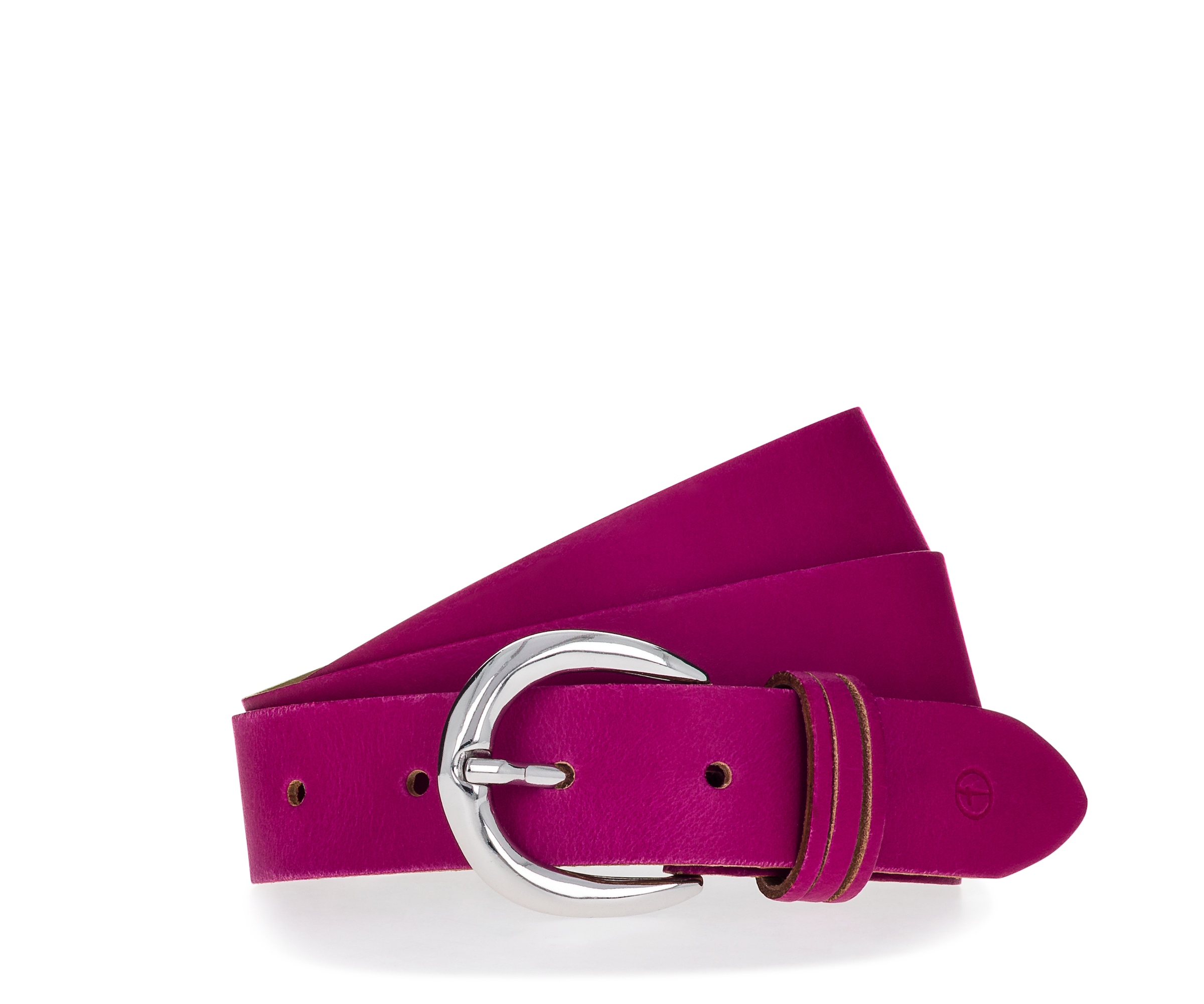 "Ledergürtel TAMARIS ""Clara Silver"", Damen, Gr. 85, pink, Rindsleder, Basic, Gürtel Ledergürtel, mit glänzender silberfarbener Schließe, unifarben