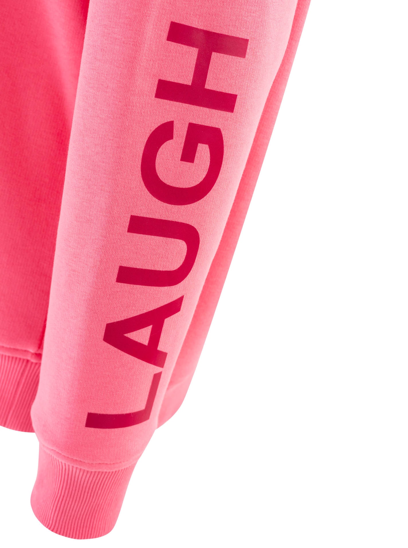 Zwillingsherz Hoodie »"SMILE & LAUGH"«, Print am Arm und Brust, Kapuze mit bedruckter Kordel, Kängurutasche
