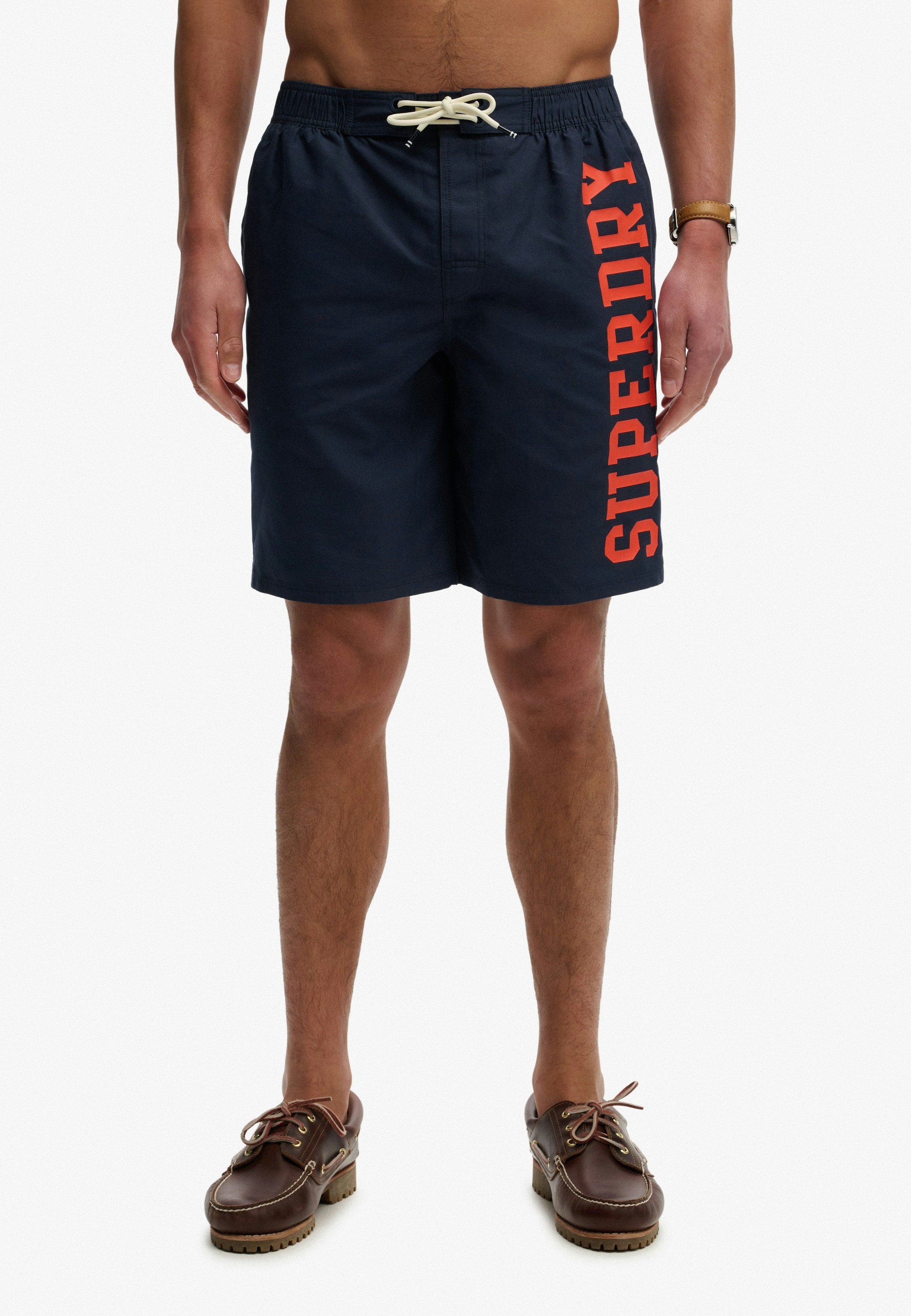 Superdry Badeshorts "LOGO 19 BOARDSHORT" lockere Passform, bedruckte Optik, aus Polyester