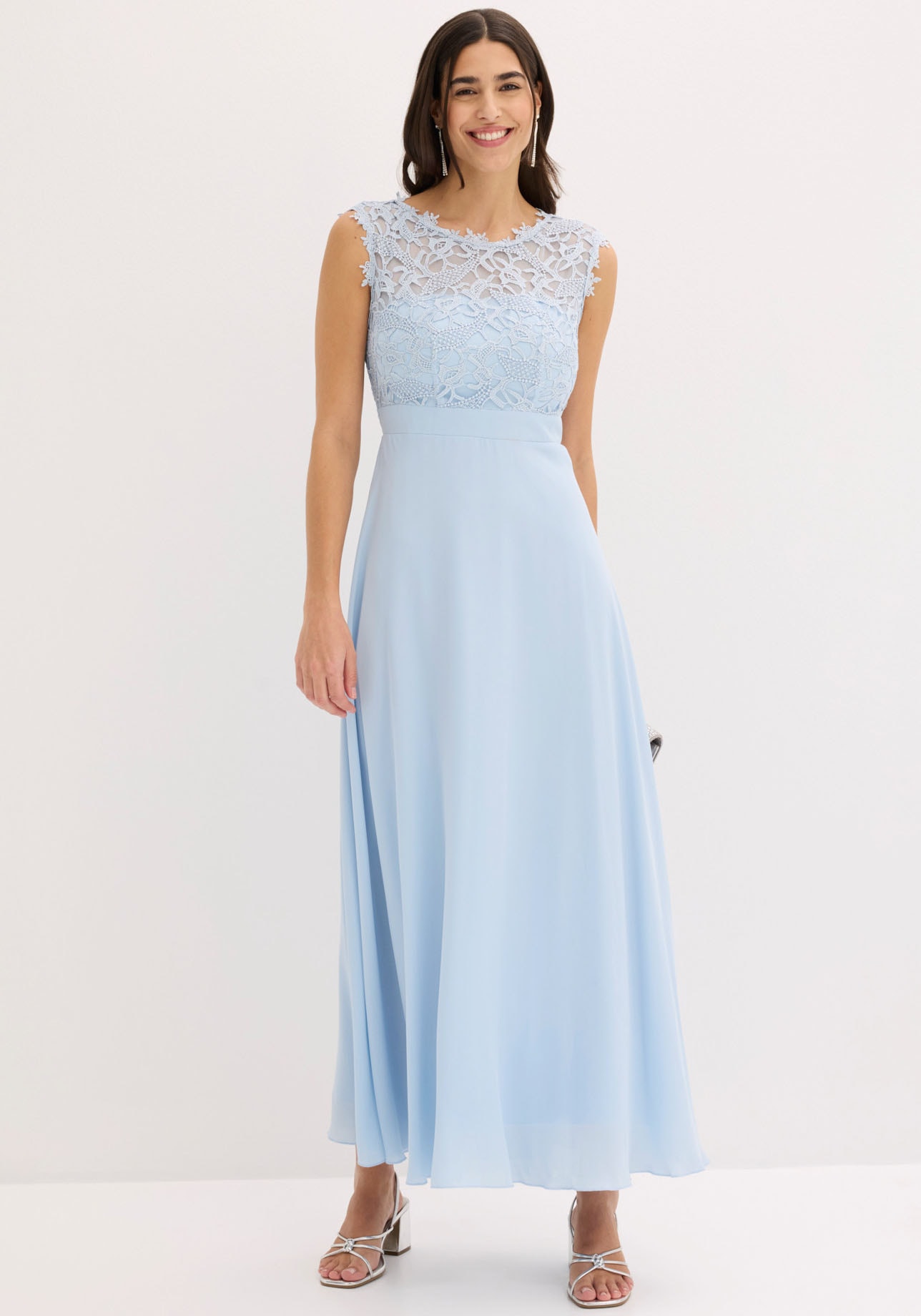 bonprix "Maxikleid mit Spitze" für festliche Anlässe, vollständig gefüttert, taillierte Passform
