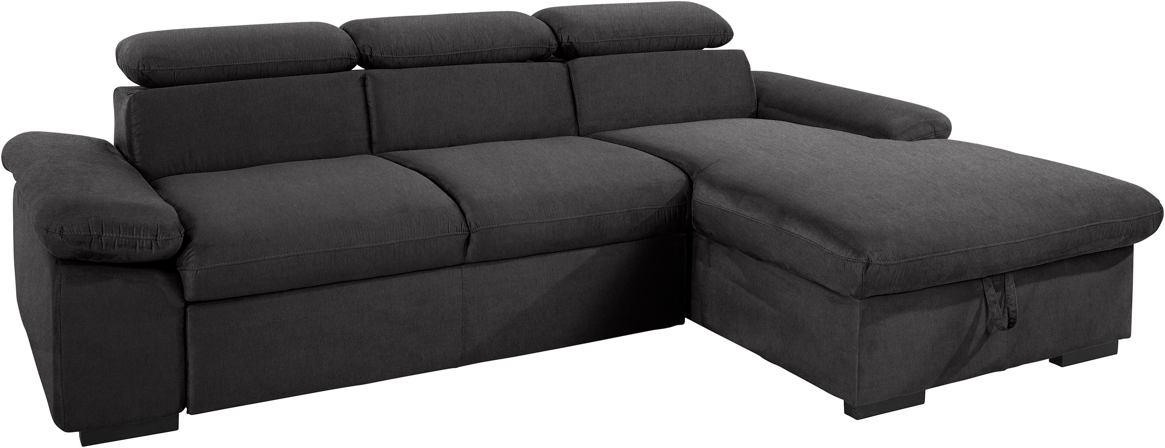 COTTA Ecksofa »Lola L-Form mit Kopfteilfunktion & Hocker«, (Set, mit Hocker), wahlweise mit Bettfunktion, Bettkasten & Armteilverstellung