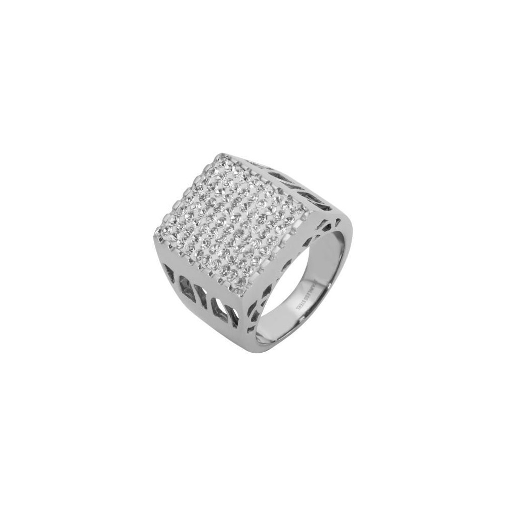 Adelia´s Fingerring »Herren Ring aus Edelstahl mit Strass«