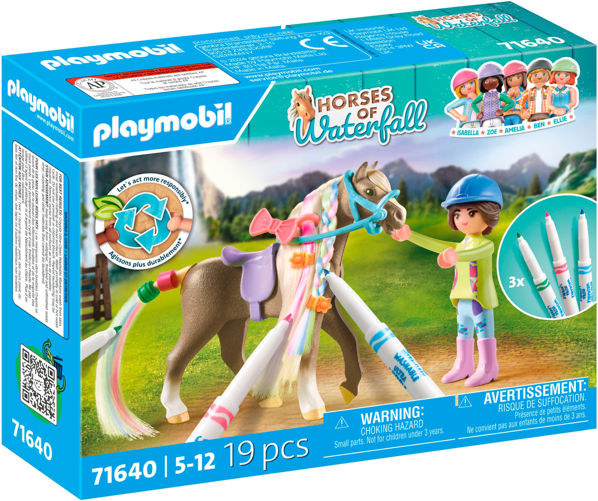Playmobil® Konstruktions-Spielset »Kreativset mit Pferd und Stiften (71640), Horses of Waterfall«, (19 St.), Made in Europe