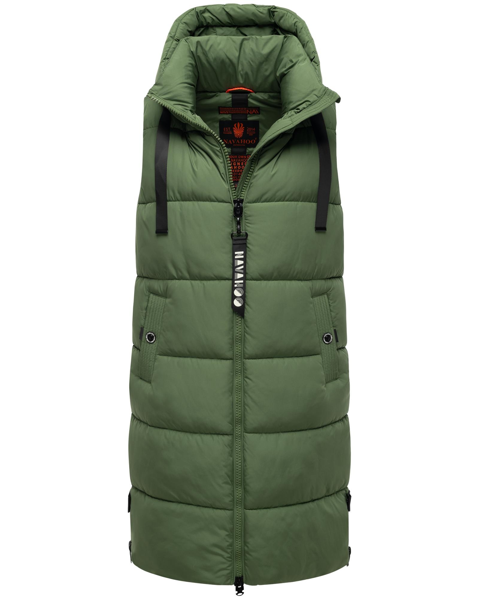 Navahoo Steppweste »Schnuffelchen«, (1 tlg.), warme Damen Outdoor-Weste lang mit Kapuze