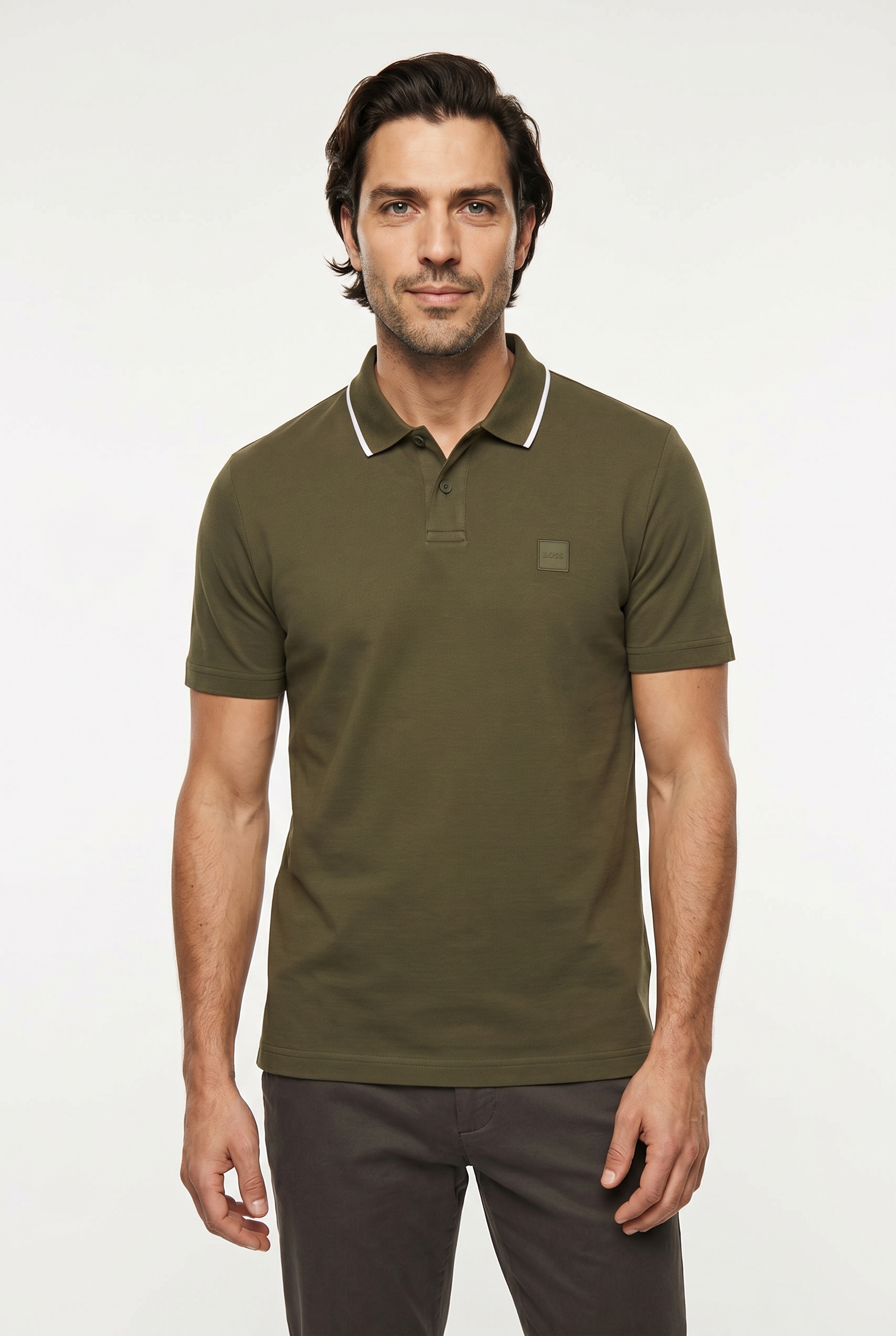 BOSS ORANGE Poloshirt "Passerford Regular Fit Contrast" Contrast Classic Stretch Pique Polo, pflegeleicht