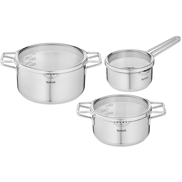 Tefal Topf-Set »Nordica«, Edelstahl, (6 tlg.), mit Deckel, nordisches  Design, Ausgießer, Doppelgriff, Induktion kaufen | BAUR