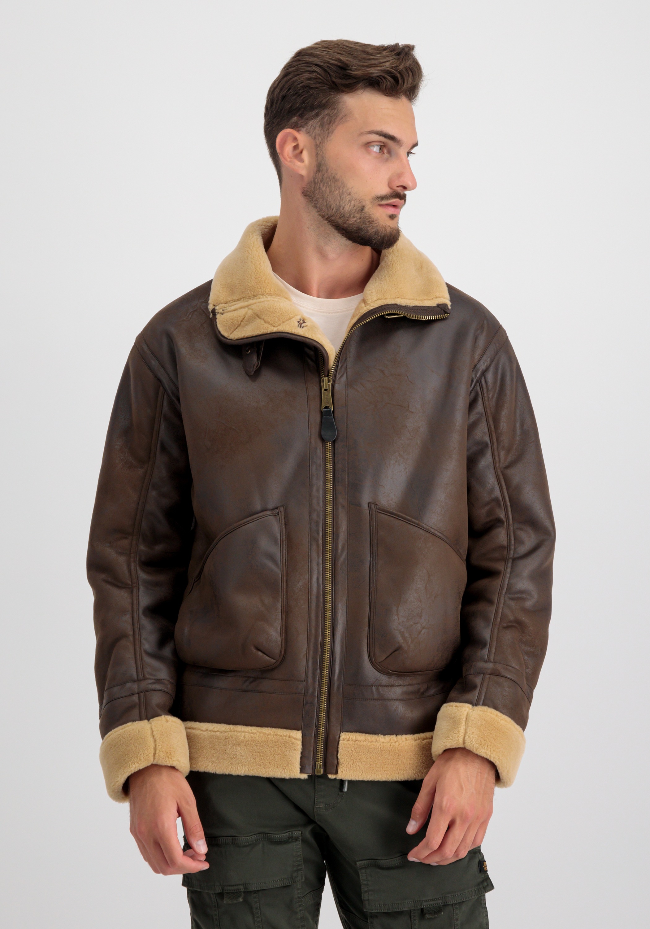 Alpha Industries Lederjacke "B-3 Arctic" günstig online kaufen