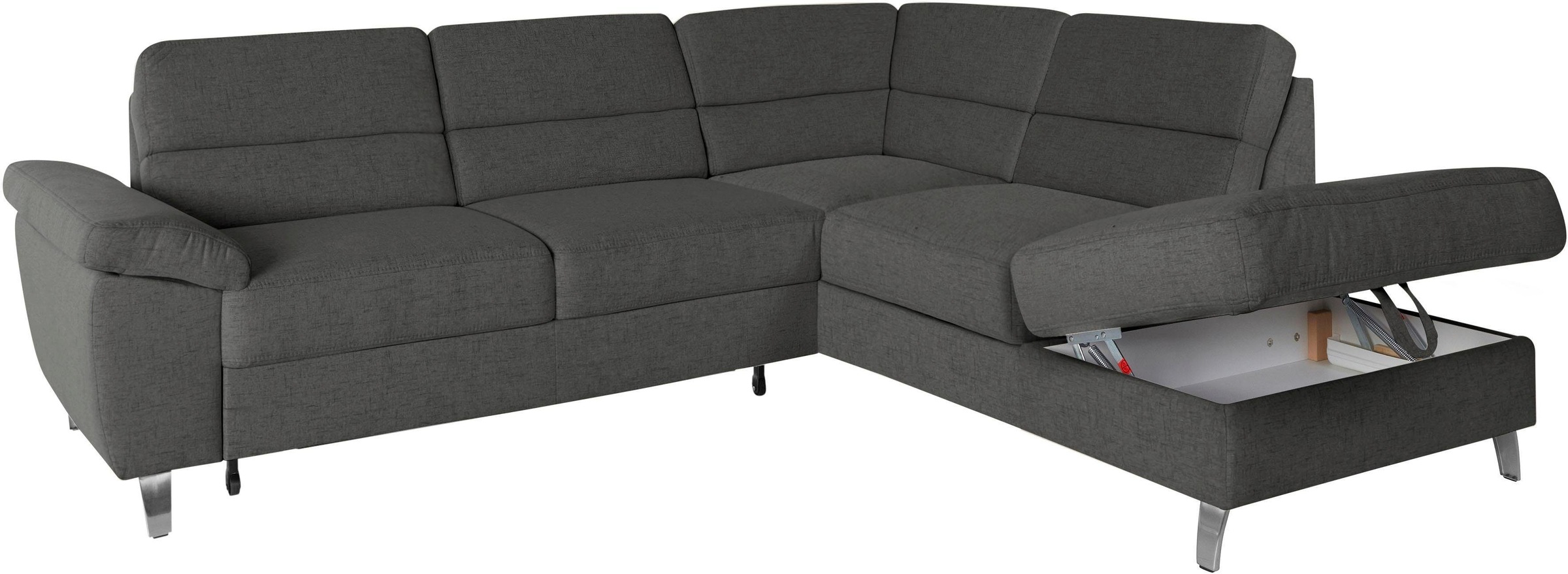 sit&more Ecksofa »Sorano L-Form«, wahlweise mit Bettfunktion und Bettkasten