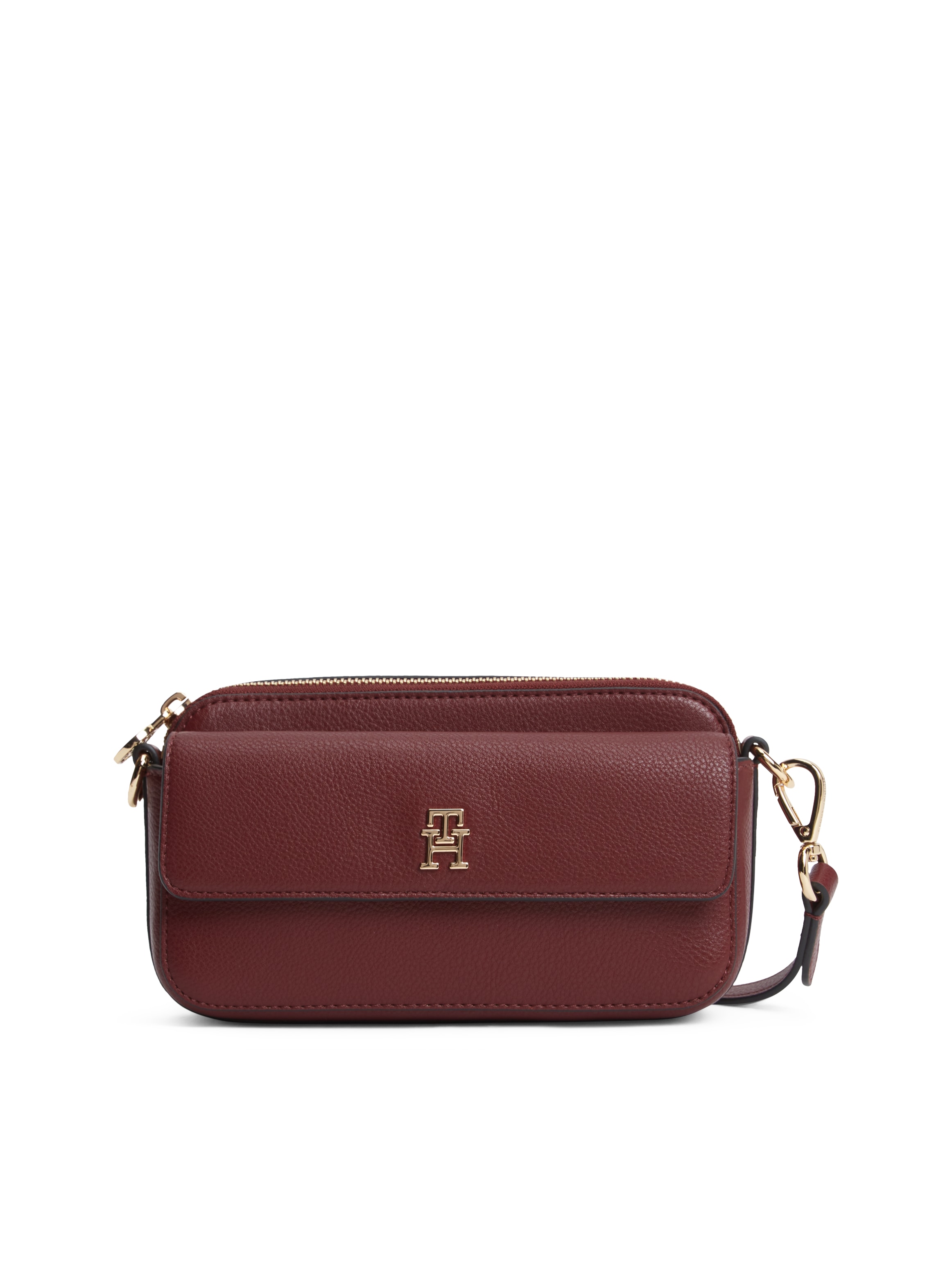 Tommy Hilfiger Umhängetasche "TH ICON CAMERA BAG" Damen Clutch, Schultertasche mit goldfarbenem TH-Logo