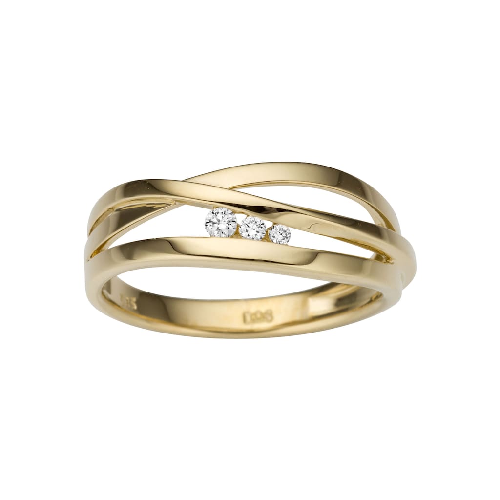 Firetti Goldring »Schmuck Geschenk Gold 585, Elegant, teilw. mehrreihig, massiv«