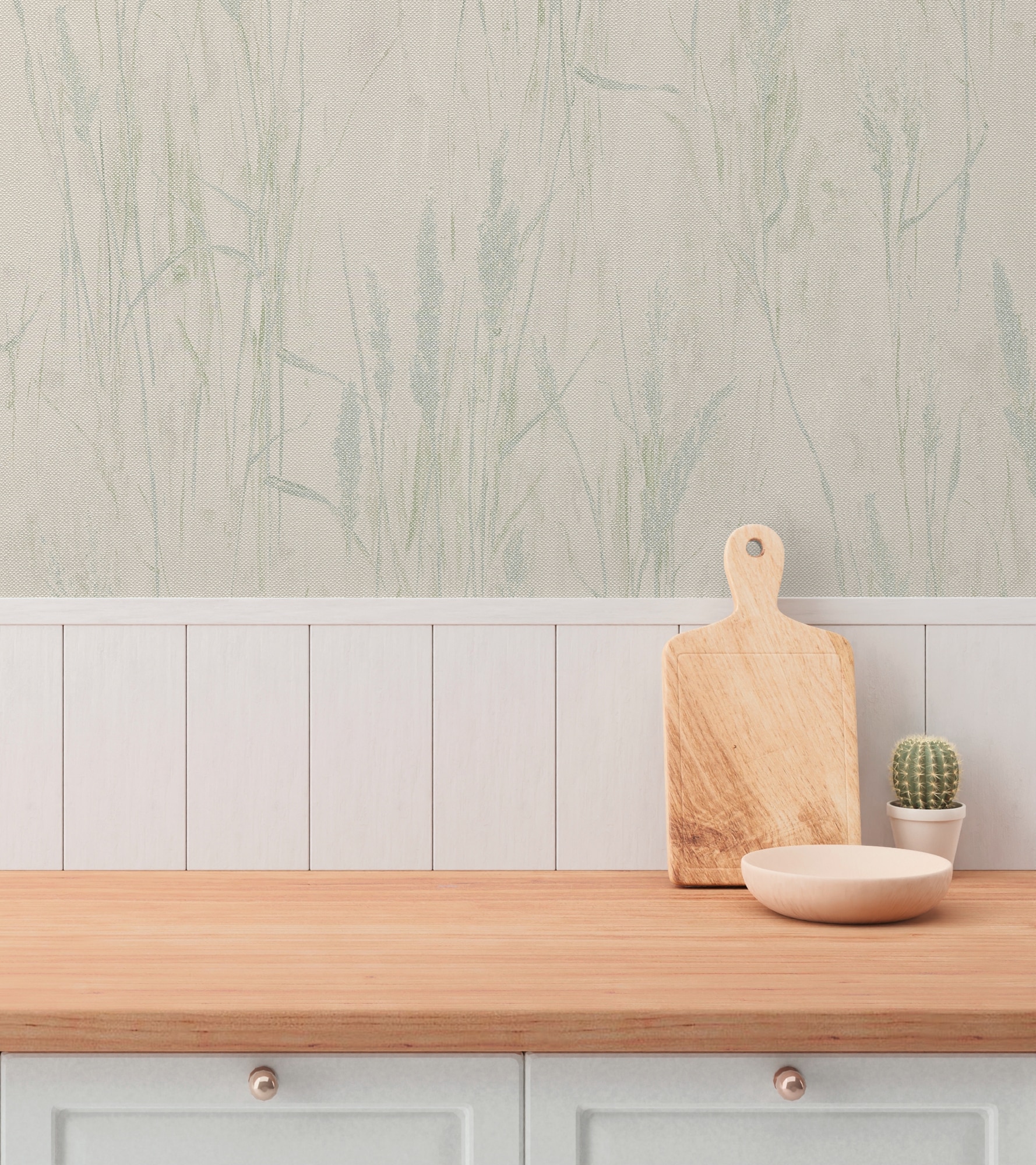 A.S. Création Vliestapete »mit Gräser-Motiv natürliche Räume« matt strukturiert Dekorative Vliestapete mit zartem Gräser-Design