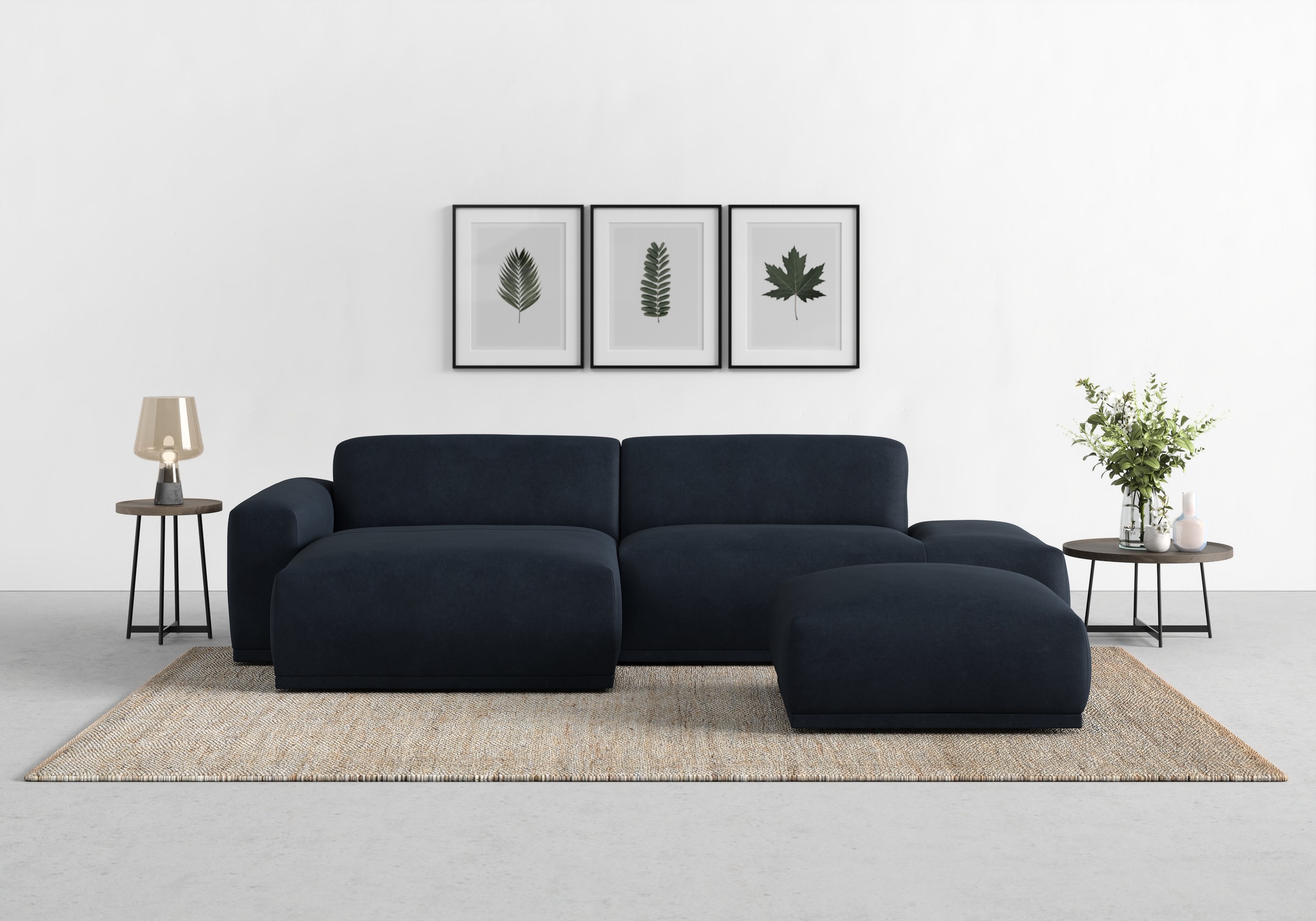 TRENDMANUFAKTUR Ecksofa Braga, aus 2 Teilen, moderner Cord-Stoff