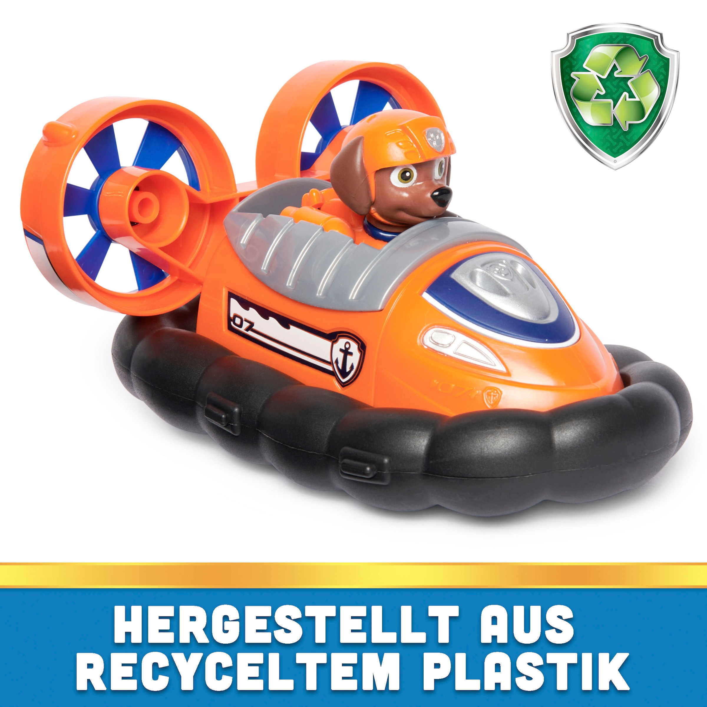Spin Master Spielzeug-Auto »Paw Patrol - Sust. Basic Vehicle Zuma«, zum Teil aus recycelten Material
