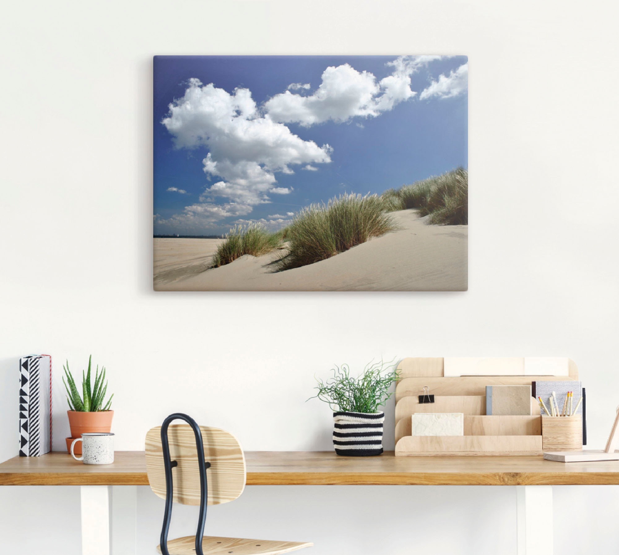 Artland Poster »Himmel, Dünen und Meer«, Strand, (1 St.), als Leinwandbild, Wandaufkleber oder Poster in versch. Größen