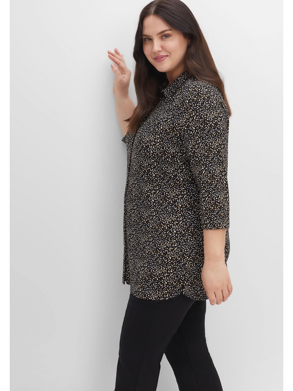 Sheego Blusenshirt »Große Größen«, aus weich fließender, elastischer  Viskose für kaufen | BAUR | Hemdblusen
