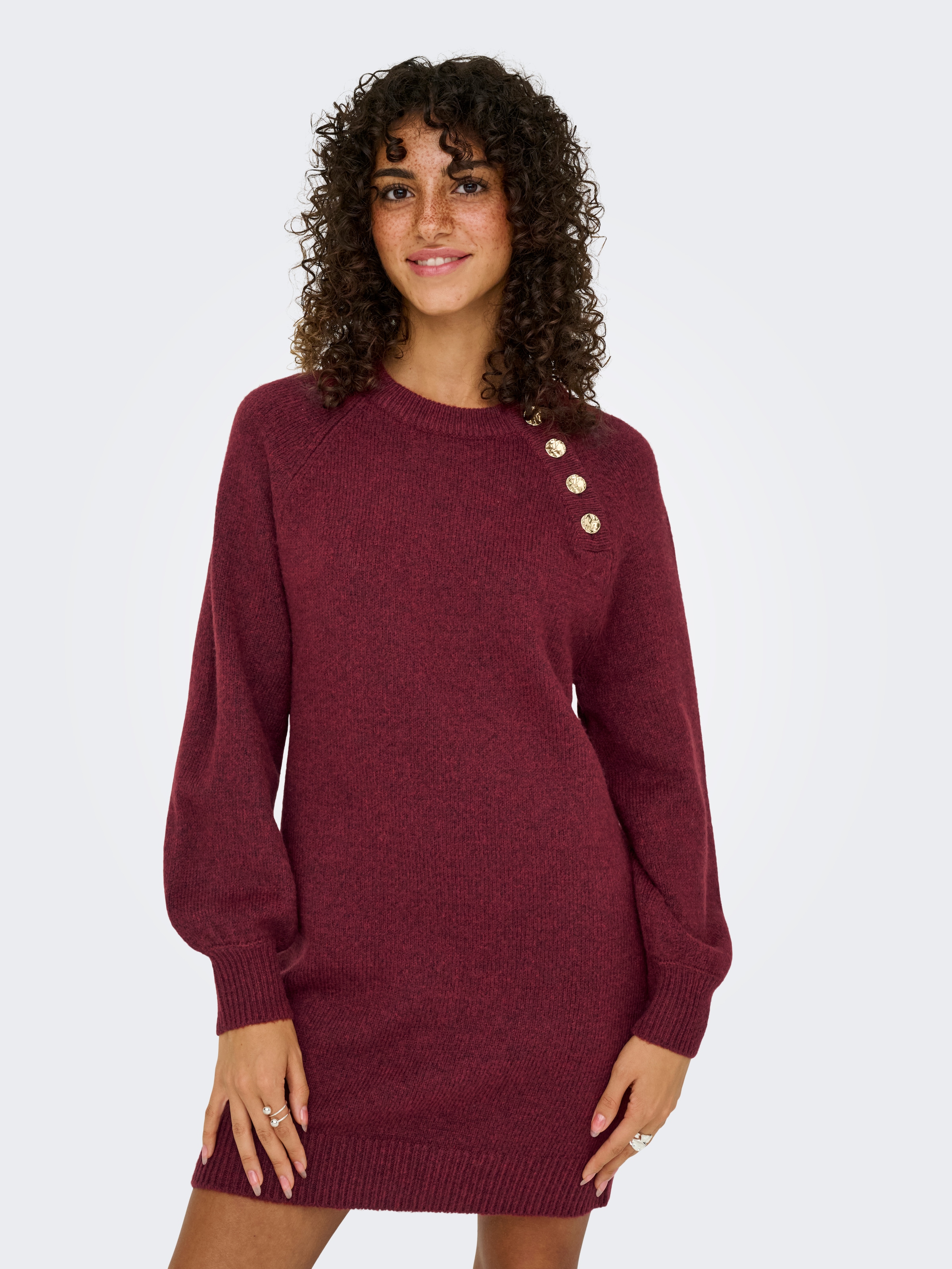 ONLY "ONLEMMA LIFE LS BUTTON ONEC DRESS CC KNT" mit Zierknöpfen