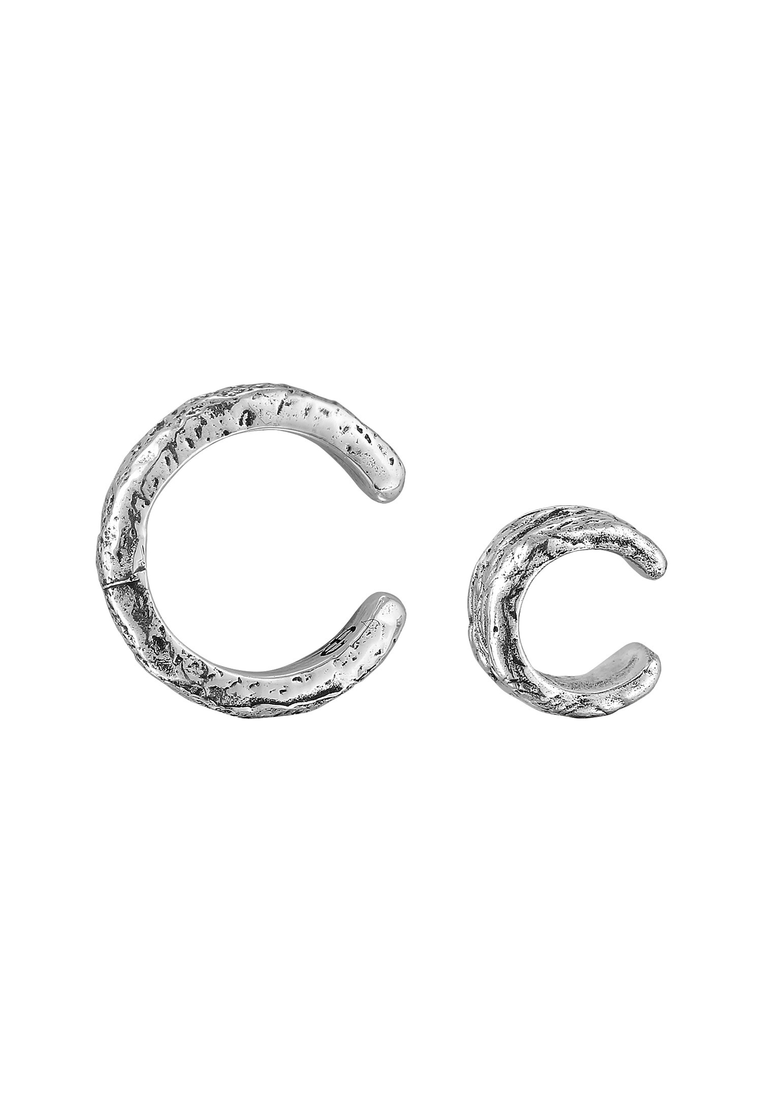 HAZE & GLORY Paar Ohrklemmen »Ohrringe Earcuff Strukturiert 2er Set 925 Silber«