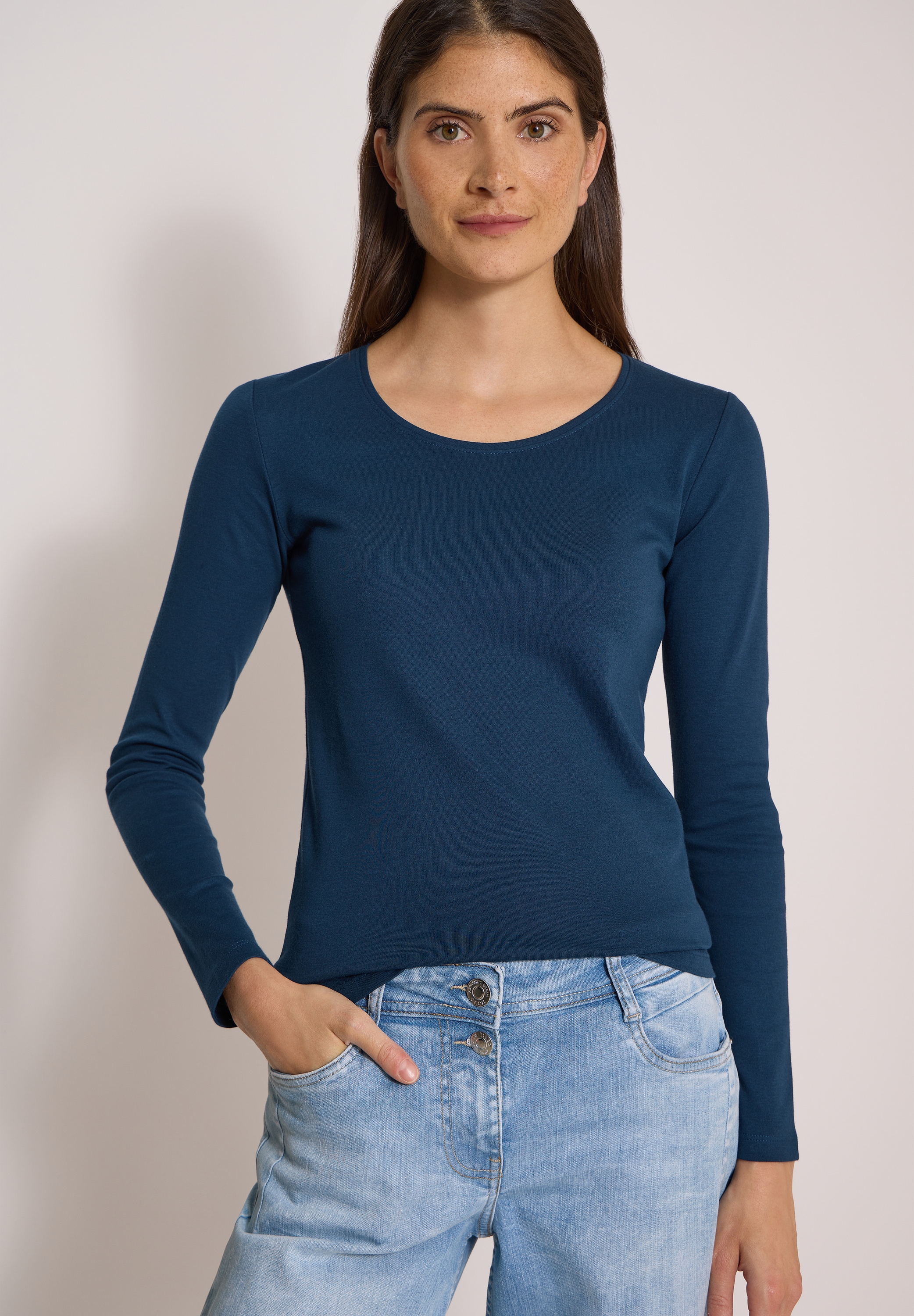 Cecil Langarmshirt aus reiner Baumwolle