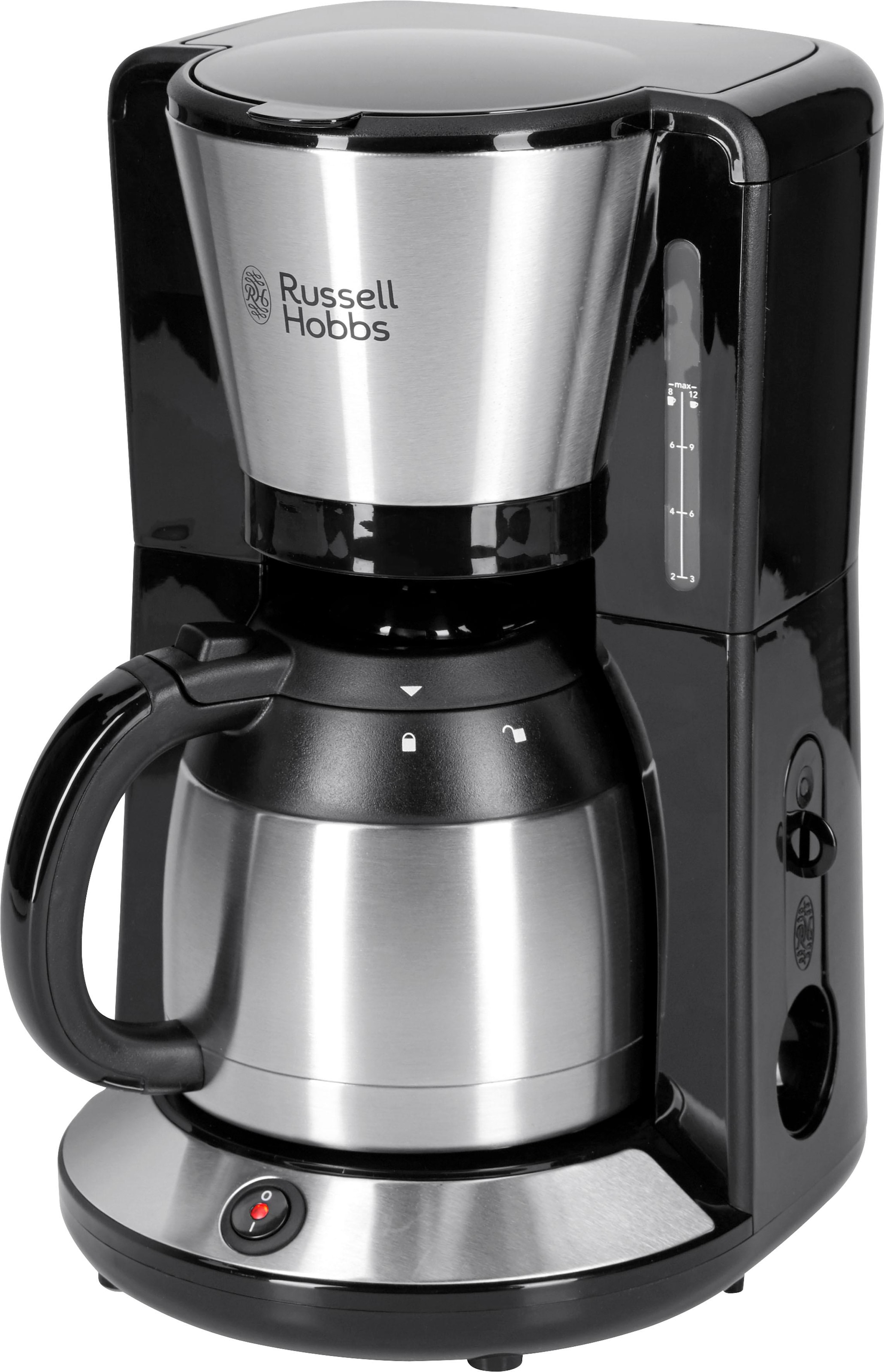 RUSSELL HOBBS Filterkaffeemaschine »Adventure Kaffeekanne, Watt, Thermokanne, 1 l per Edelstahl 1100 Papierfilter, gebürstet 1x4, BAUR | Raten 24020-56«, mit