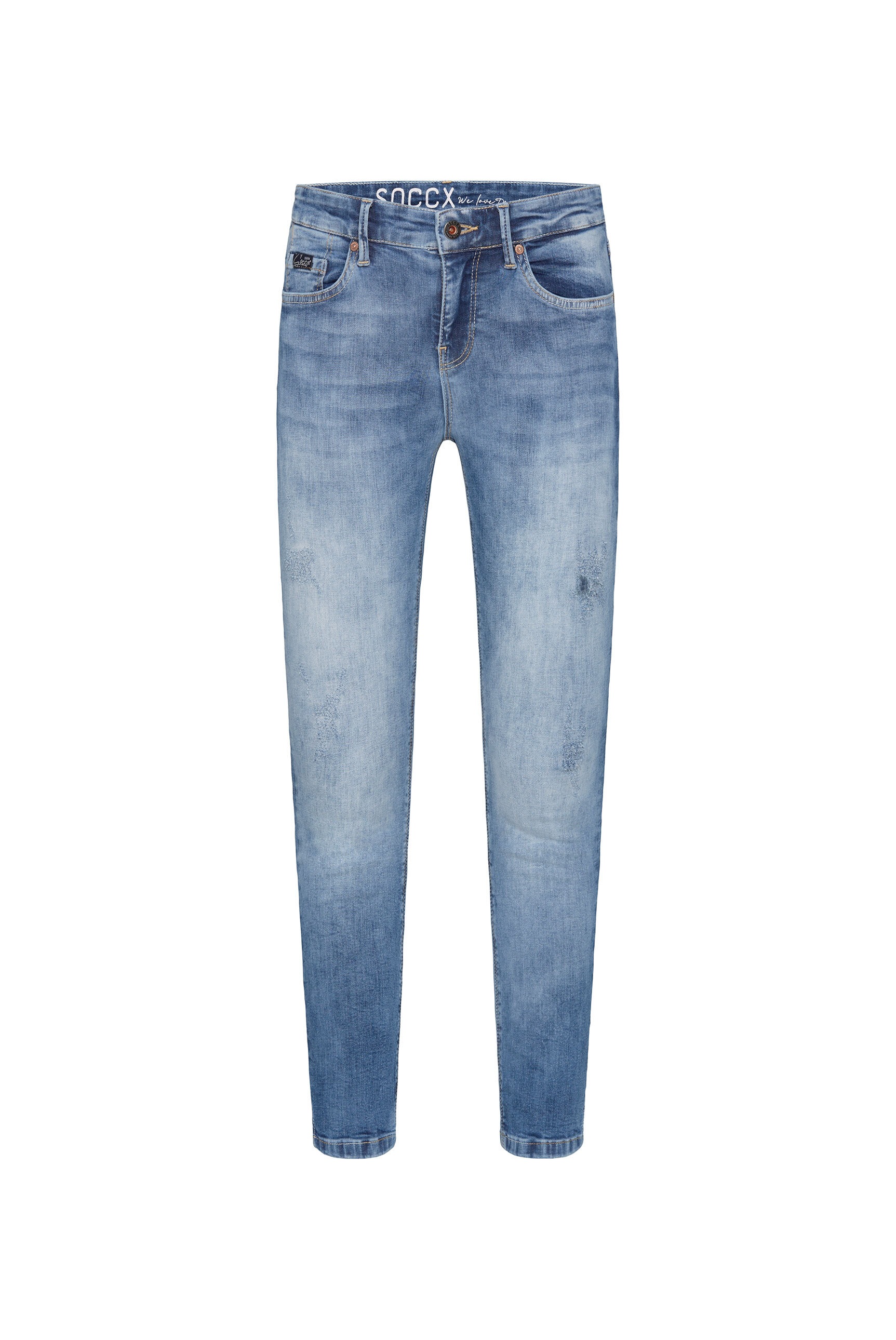 SOCCX Slim-fit-Jeans mit Schlitz am Saum
