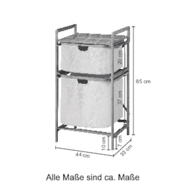 welltime Badregal »Barbados«, Standregal mit 2 Stoffkörben, Bambus,  Ordnungsregal, Wäschesammler | BAUR
