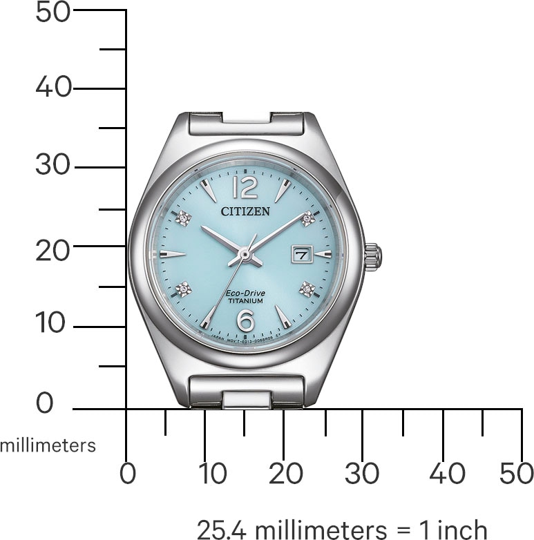 Citizen Solaruhr, Armbanduhr, Damenuhr, Titan, Datum, Saphirglas