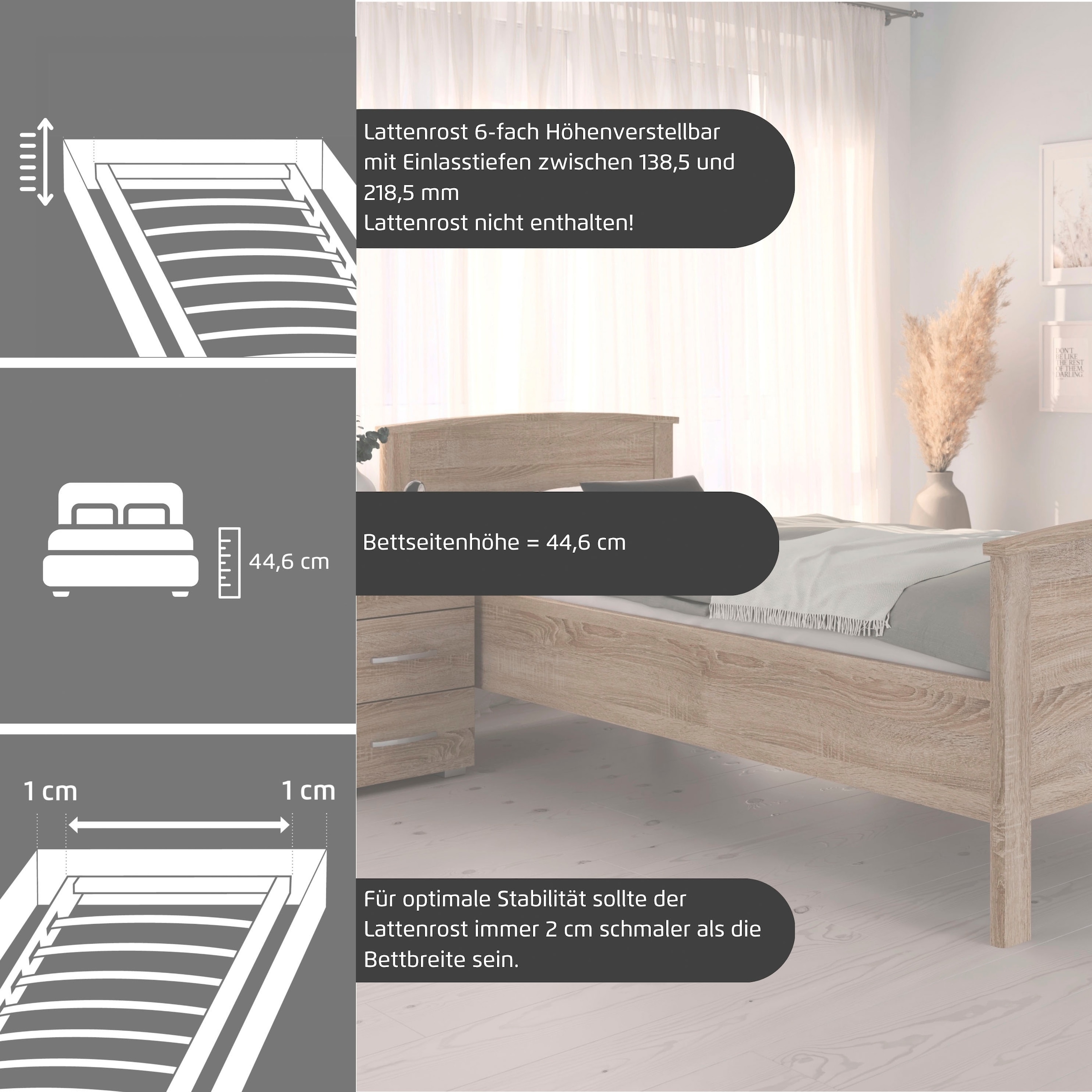 rauch Funktionsbett »Torrent« mit Komforthöhe