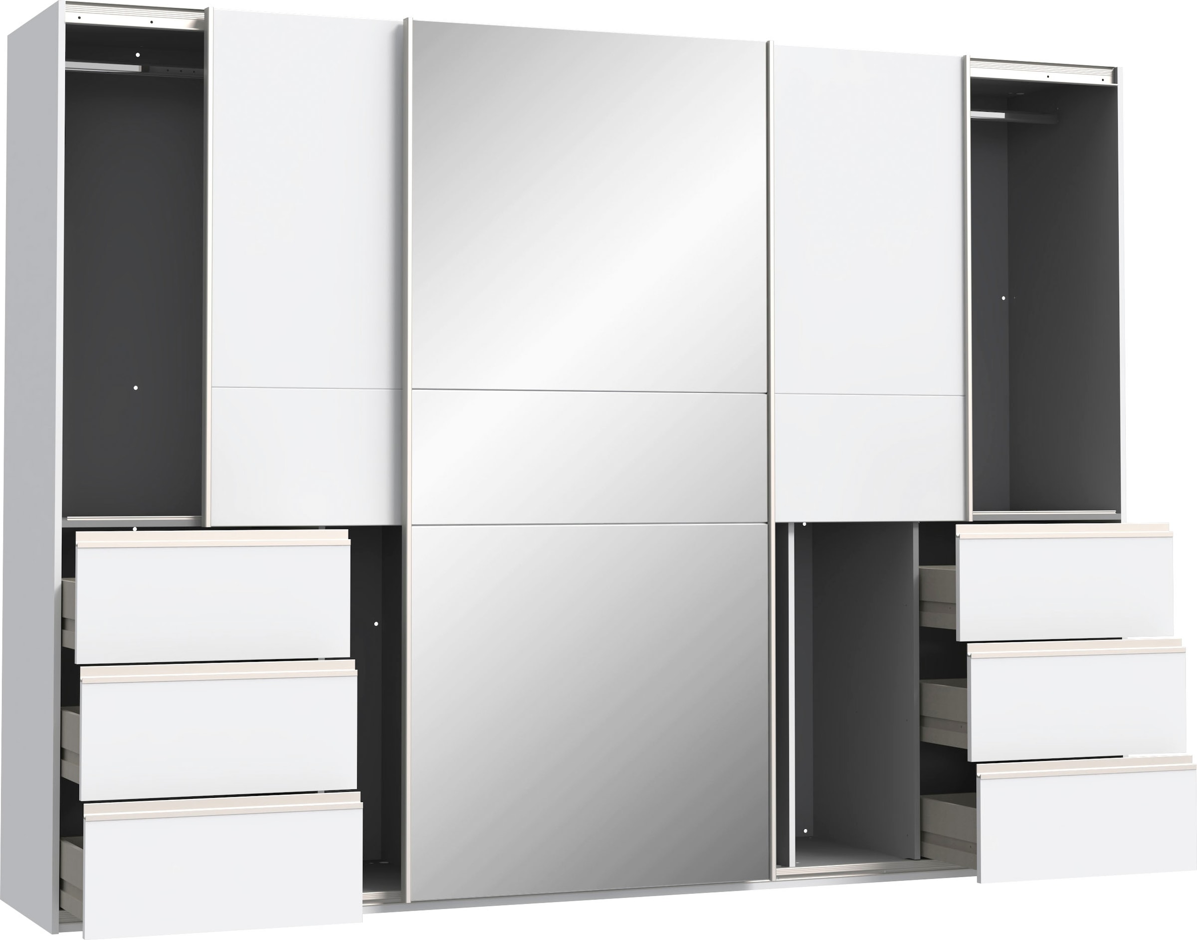 FORTE Schwebetürenschrank, mit 3 Schubladen