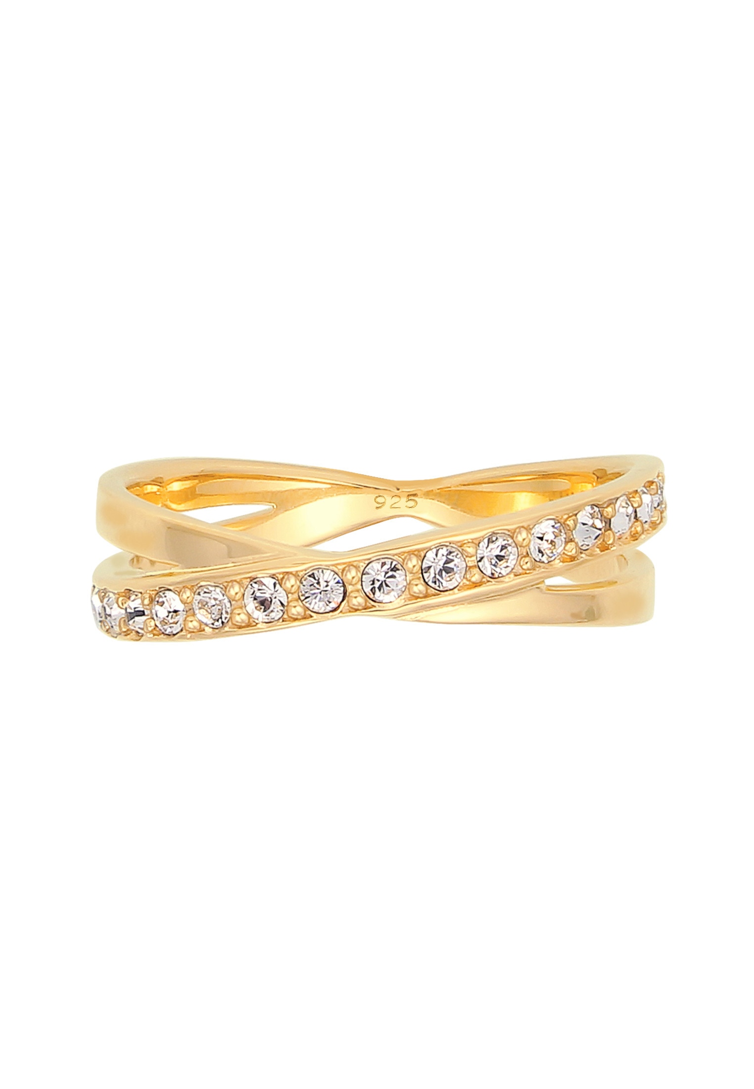 Elli Fingerring »Neuheit Wickelring Kristalle 925 Silber«