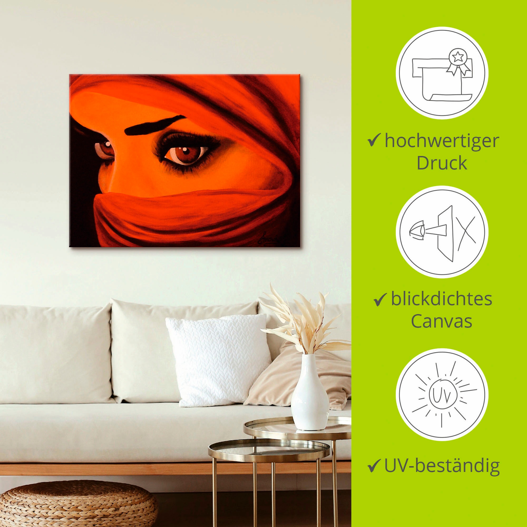 Artland Wandbild »Tuareg-Die von Gott Verlassene«, Frau, (1 St.), als Leinwandbild, Poster in verschied. Größen