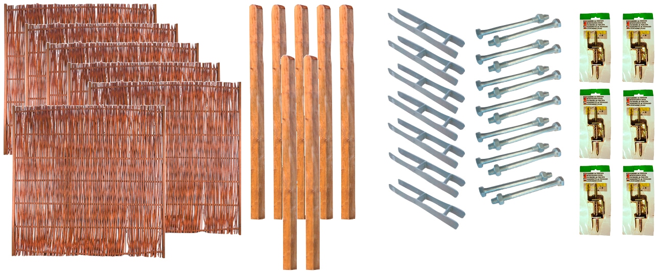 Tetzner & Jentzsch Weidenzaun »Fontana 4«, 6 Elemente, LxH: 1143x180 cm