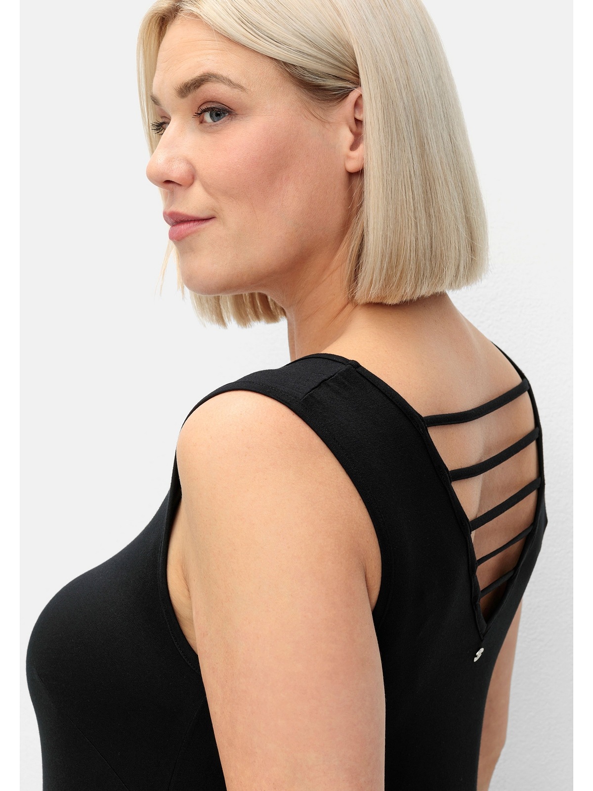 Sheego Jerseykleid »Große Größen«, mit raffiniertem Rückenausschnitt