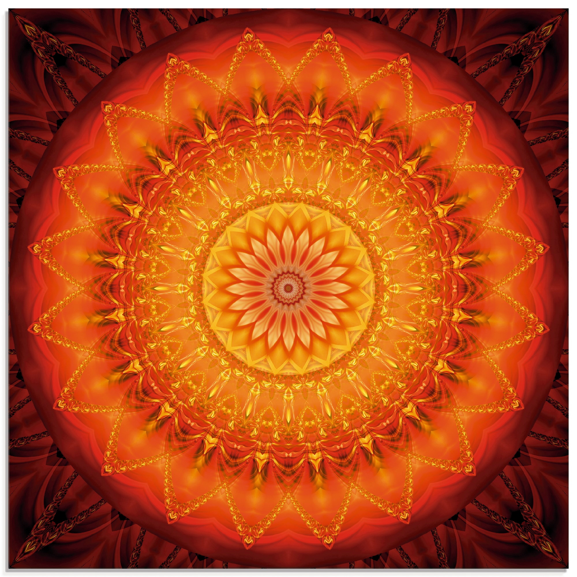 Artland Glasbild "Mandala Energie 1", Muster, (1 St.), in verschiedenen Größen