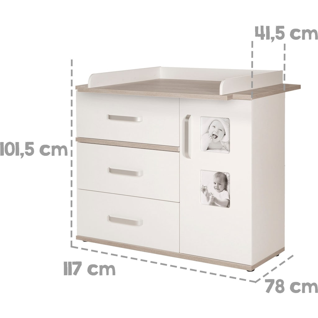 roba® Babyzimmer-Komplettset »Moritz«, (Set, 3 St., Kinderbett, Wickelkommode, Kleiderschrank)