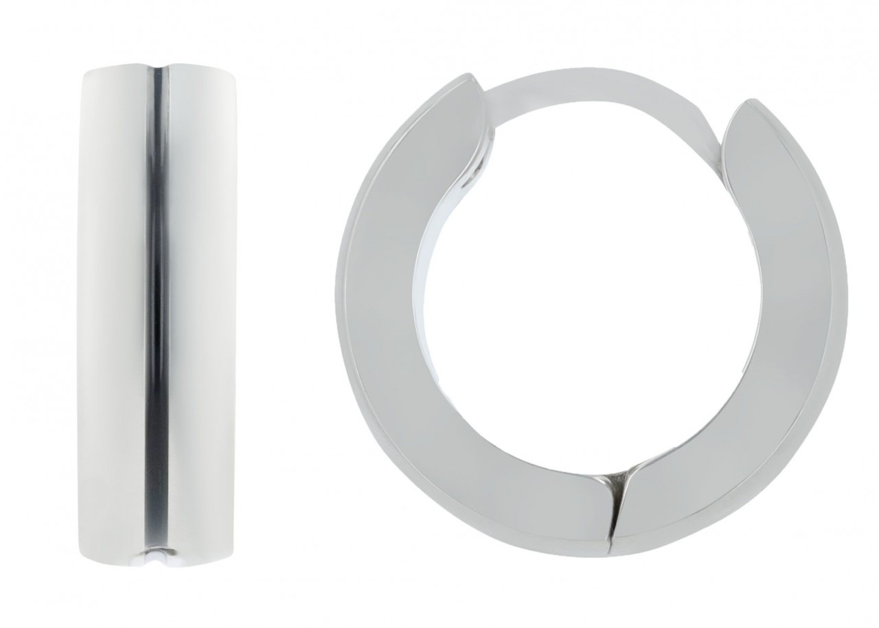 Adelia's Unisex Steel Hoops Silver 5mm