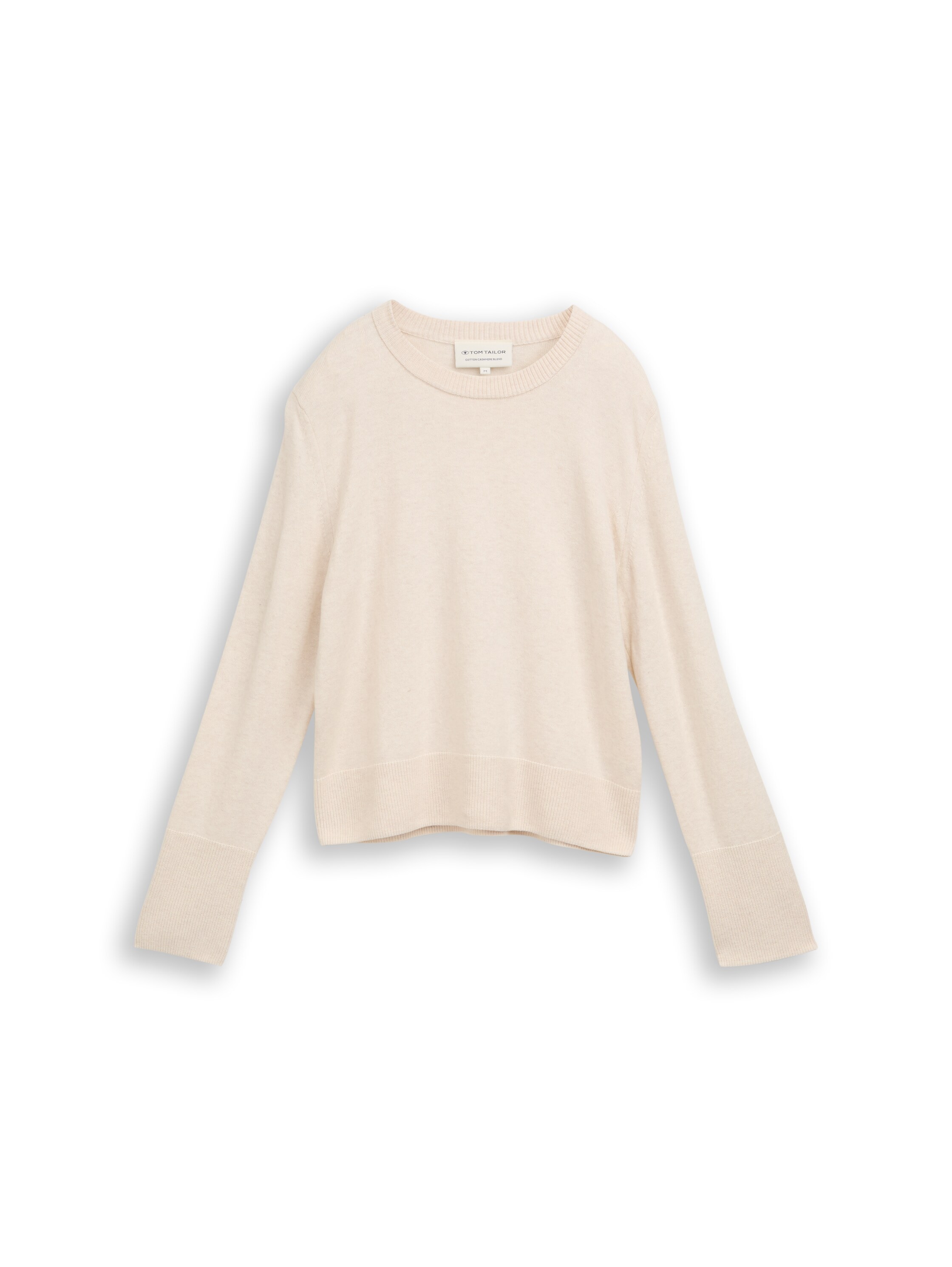 TOM TAILOR Strickpullover »Regular« Rundhals / breite Flachstrickbündchen / mit Kaschmir