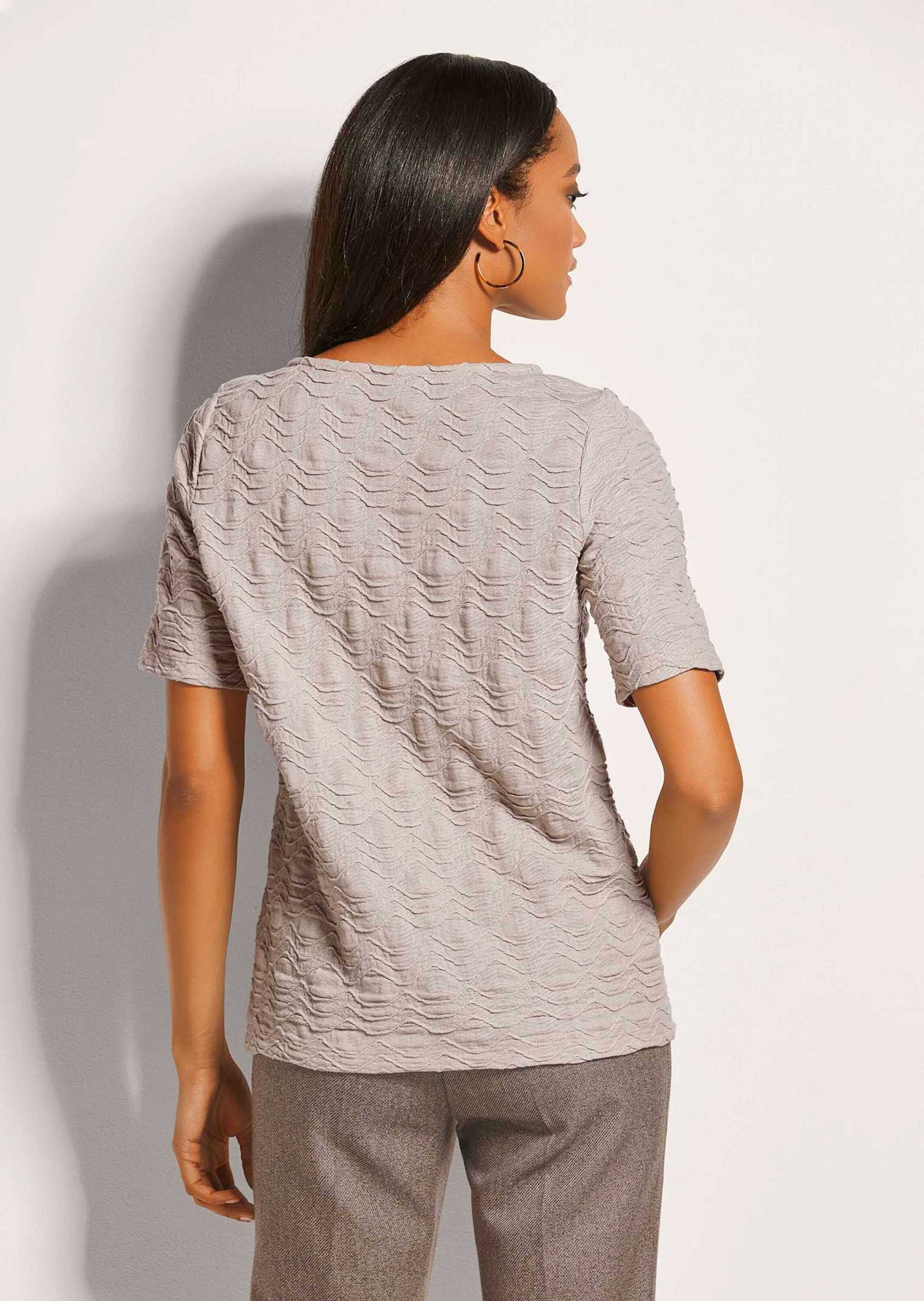 MADELEINE Kurzarmshirt »Shirt Rundhals-Shirt mit Struktur«