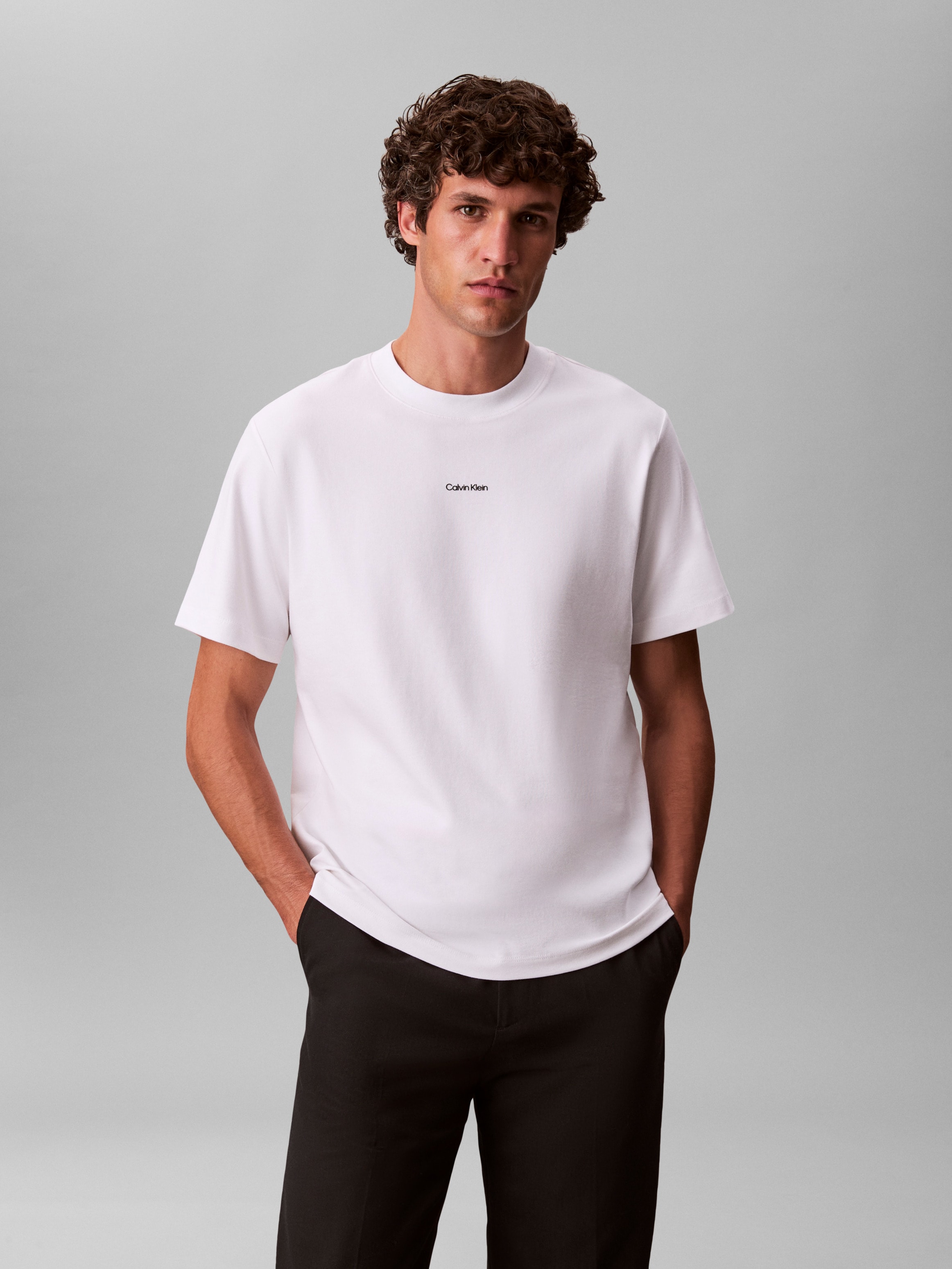 Calvin Klein T-Shirt "SS STRETCH PIQUE NANO EASY TEE" Mit Rundhalsausschnit günstig online kaufen